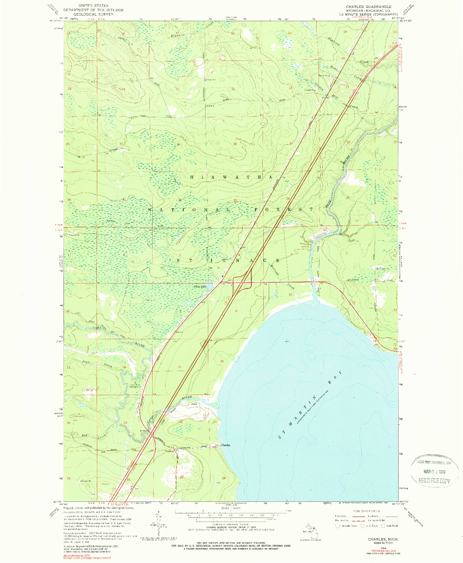 USGS 1:24000-SCALE QUADRANGLE FOR CHARLES, MI 1964