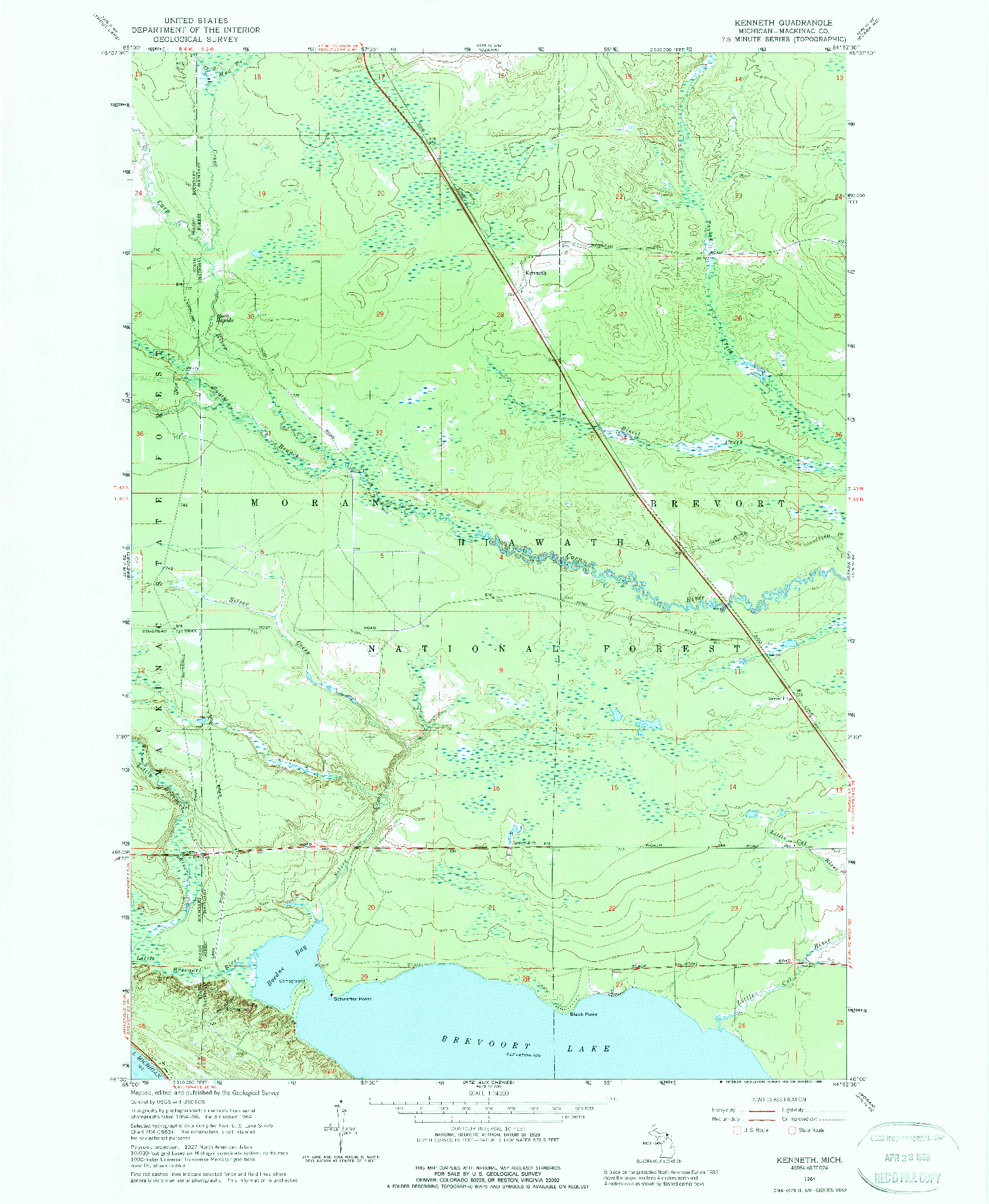 USGS 1:24000-SCALE QUADRANGLE FOR KENNETH, MI 1964