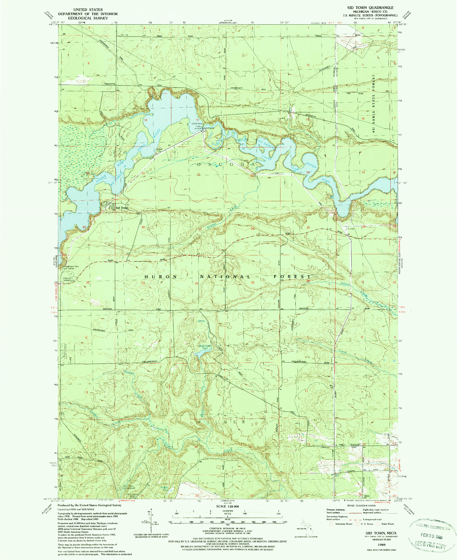 USGS 1:24000-SCALE QUADRANGLE FOR SID TOWN, MI 1989