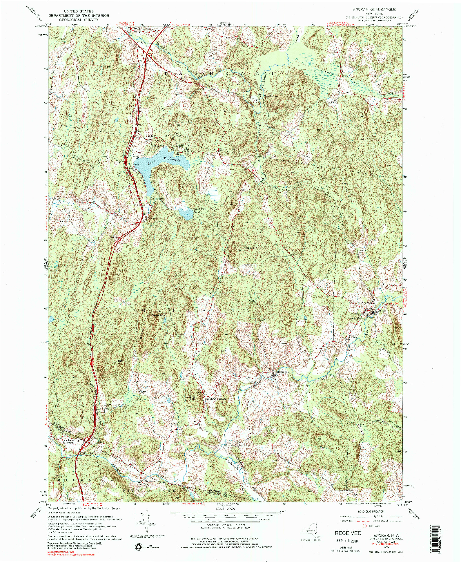 USGS 1:24000-SCALE QUADRANGLE FOR ANCRAM, NY 1960