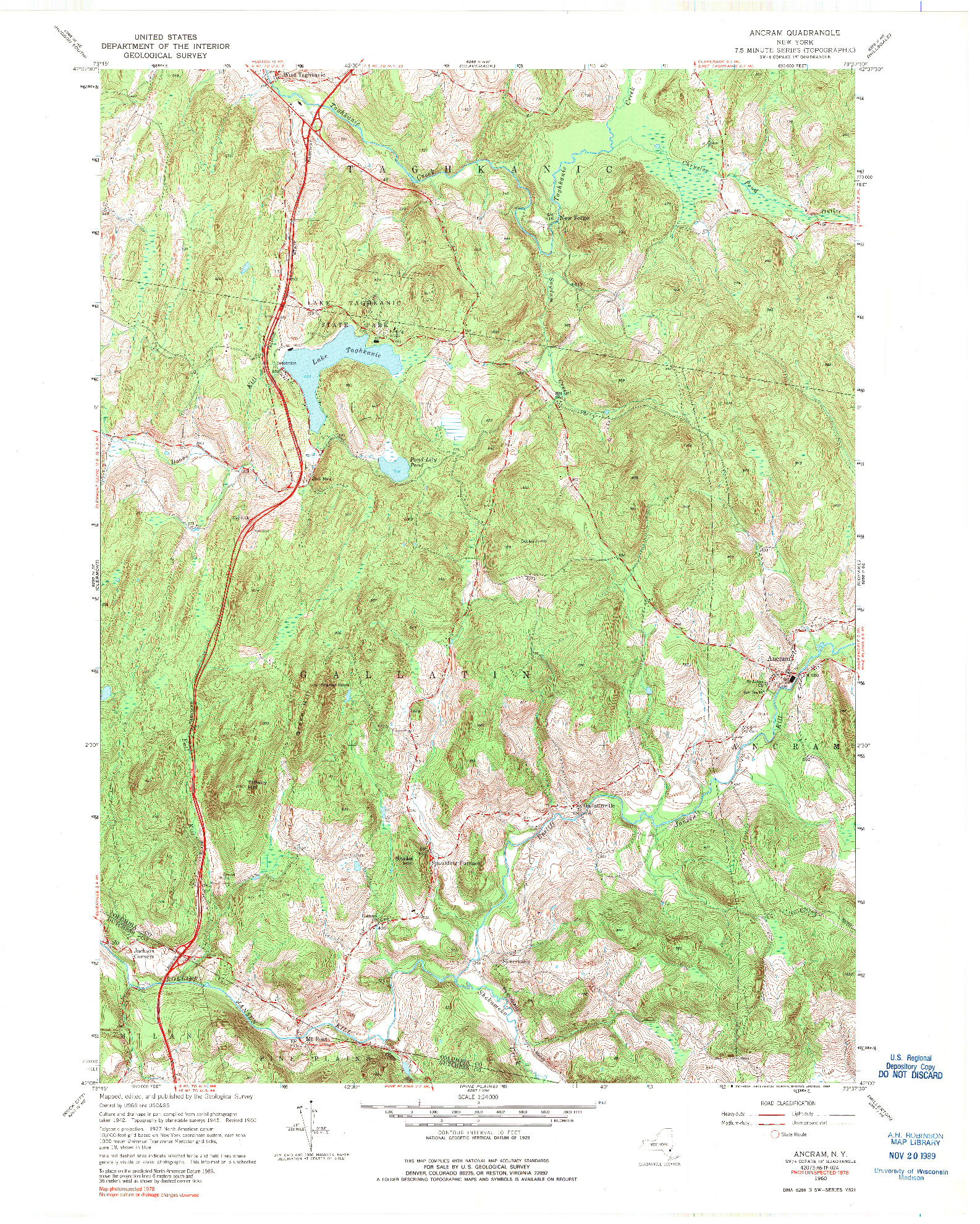 USGS 1:24000-SCALE QUADRANGLE FOR ANCRAM, NY 1960