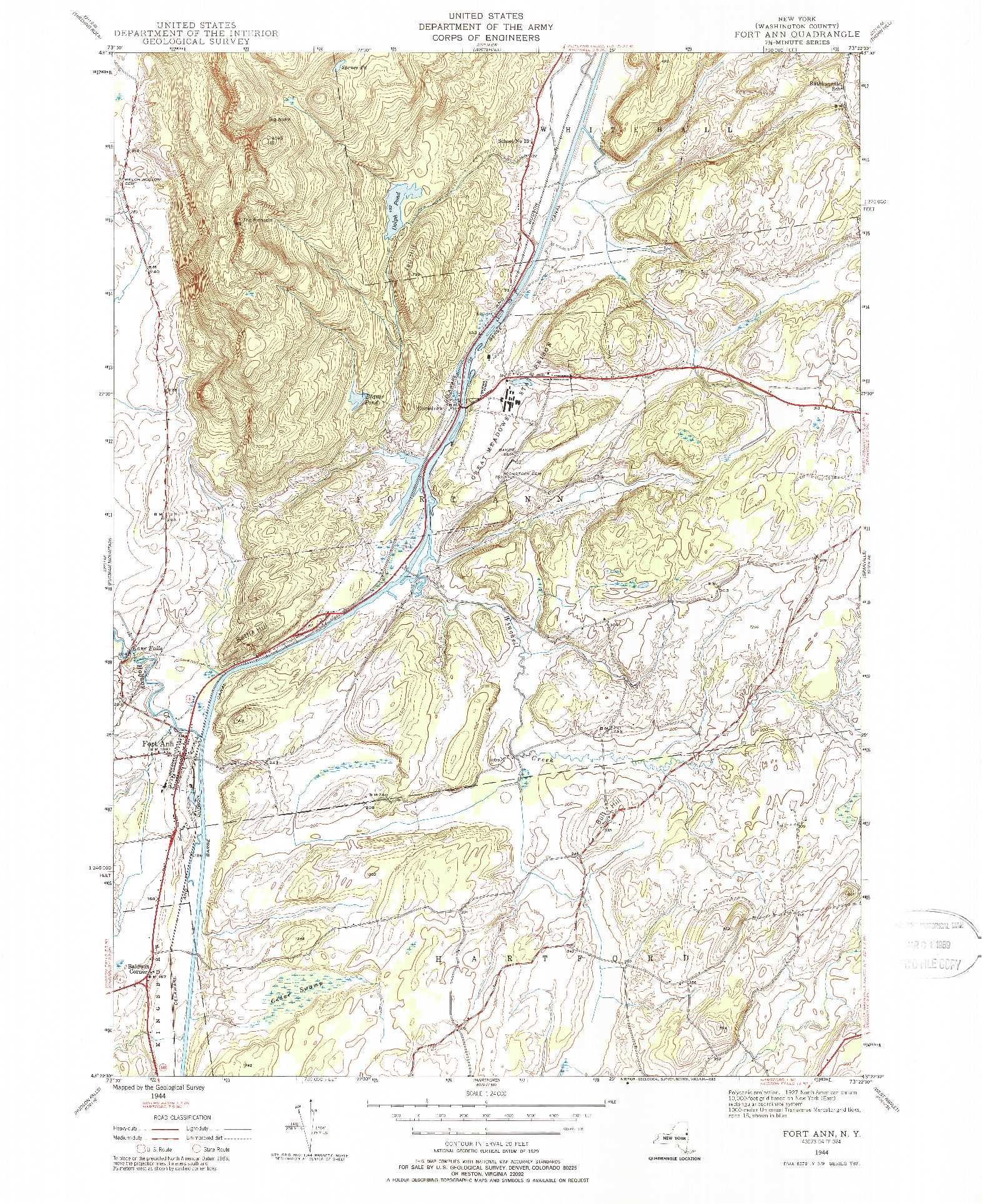 USGS 1:24000-SCALE QUADRANGLE FOR FORT ANN, NY 1944