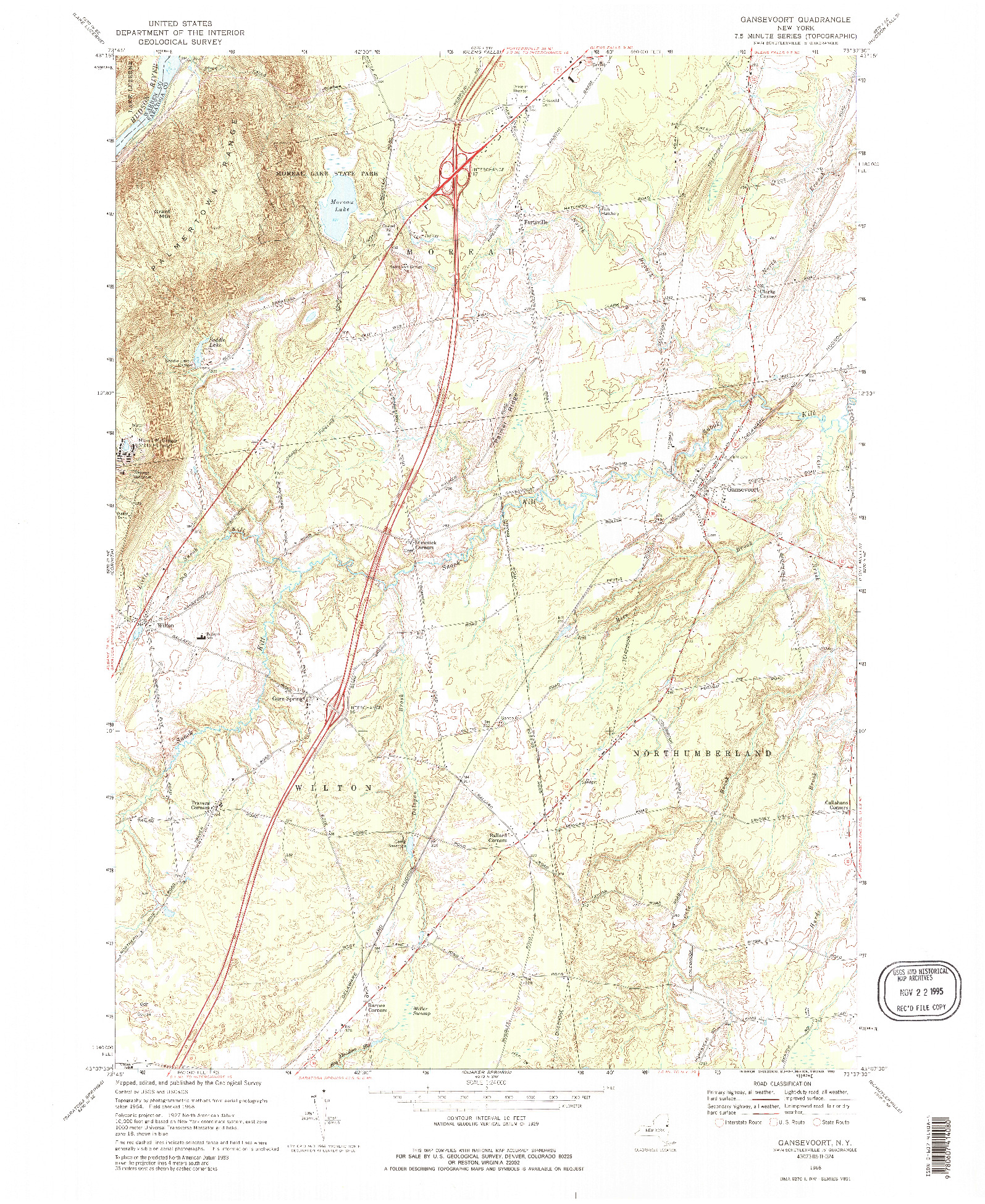 USGS 1:24000-SCALE QUADRANGLE FOR GANSEVOORT, NY 1968