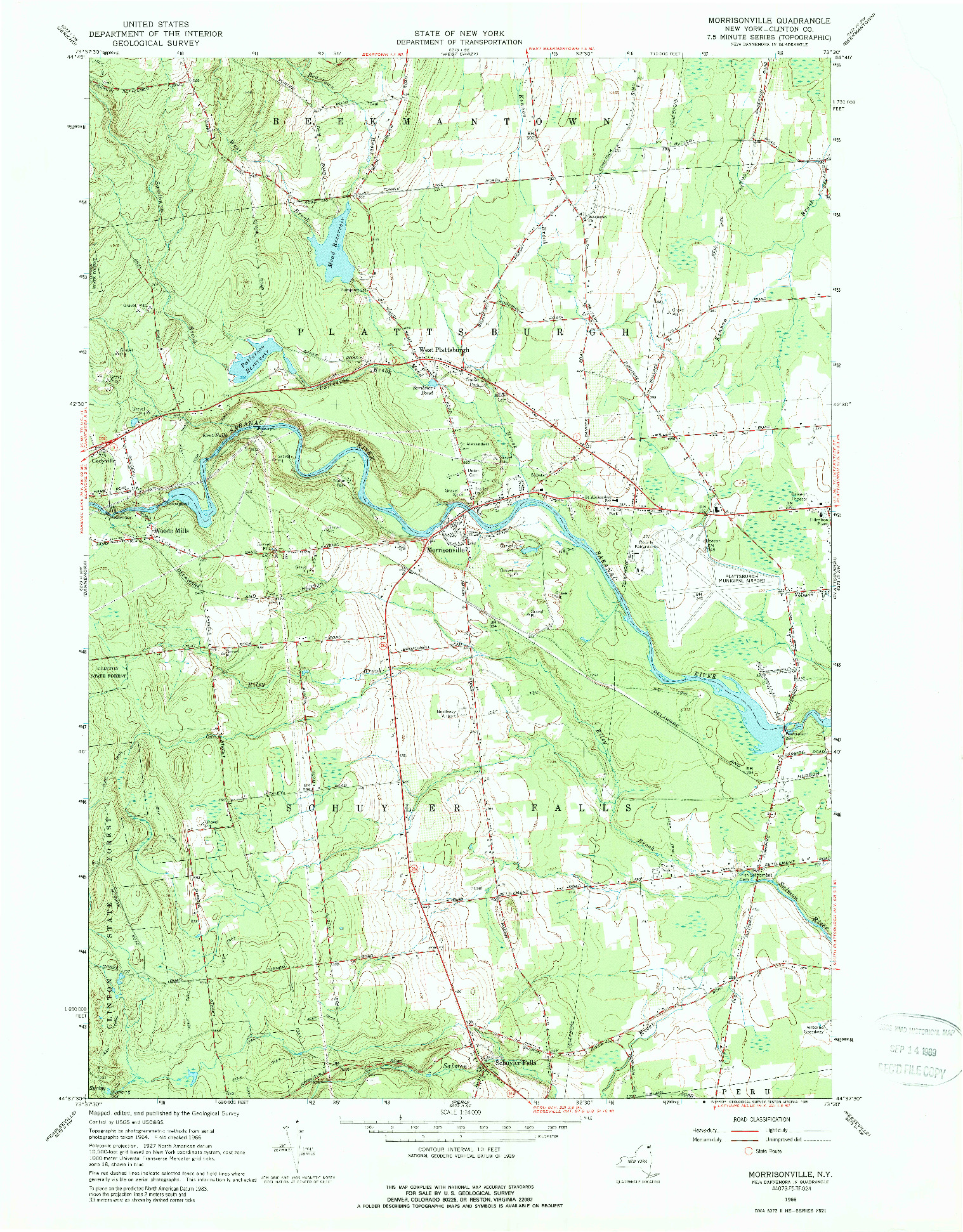 USGS 1:24000-SCALE QUADRANGLE FOR MORRISONVILLE, NY 1966