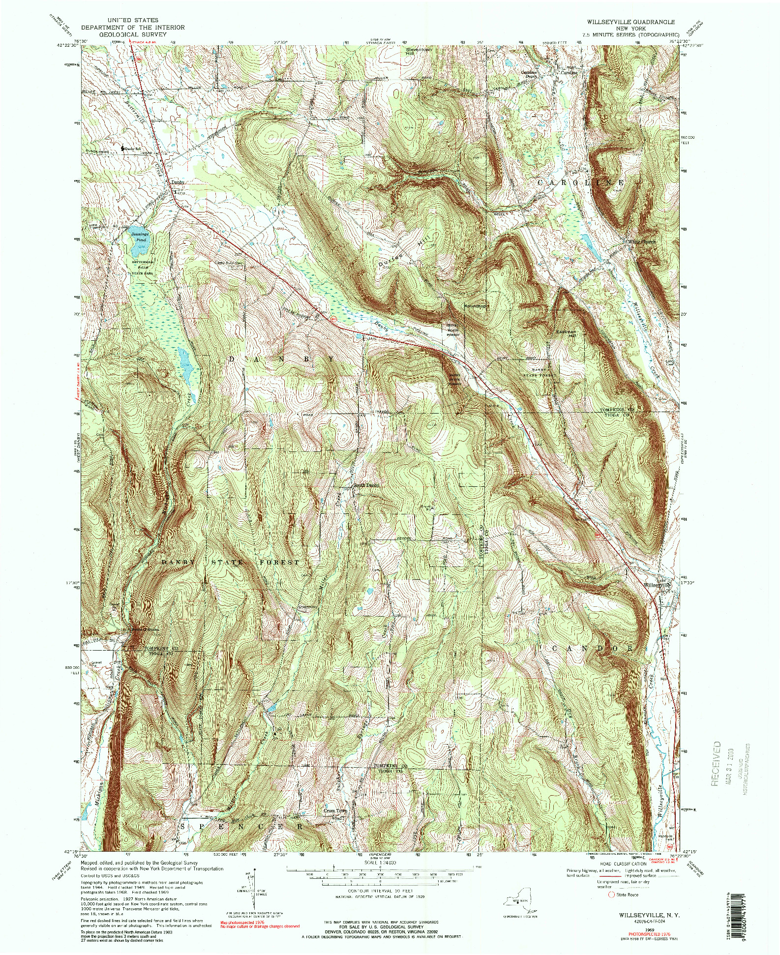 USGS 1:24000-SCALE QUADRANGLE FOR WILLSEYVILLE, NY 1969