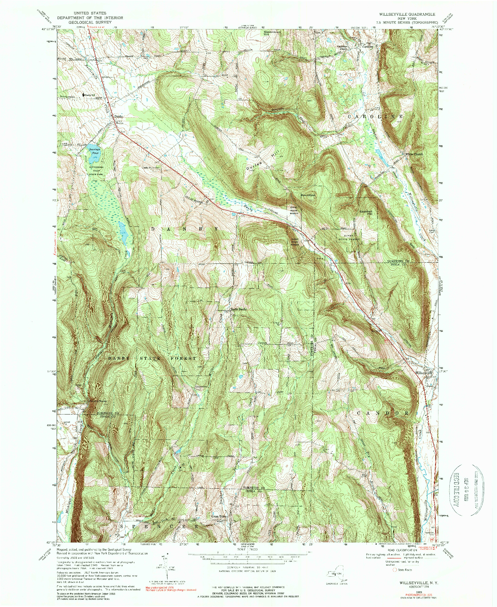 USGS 1:24000-SCALE QUADRANGLE FOR WILLSEYVILLE, NY 1969