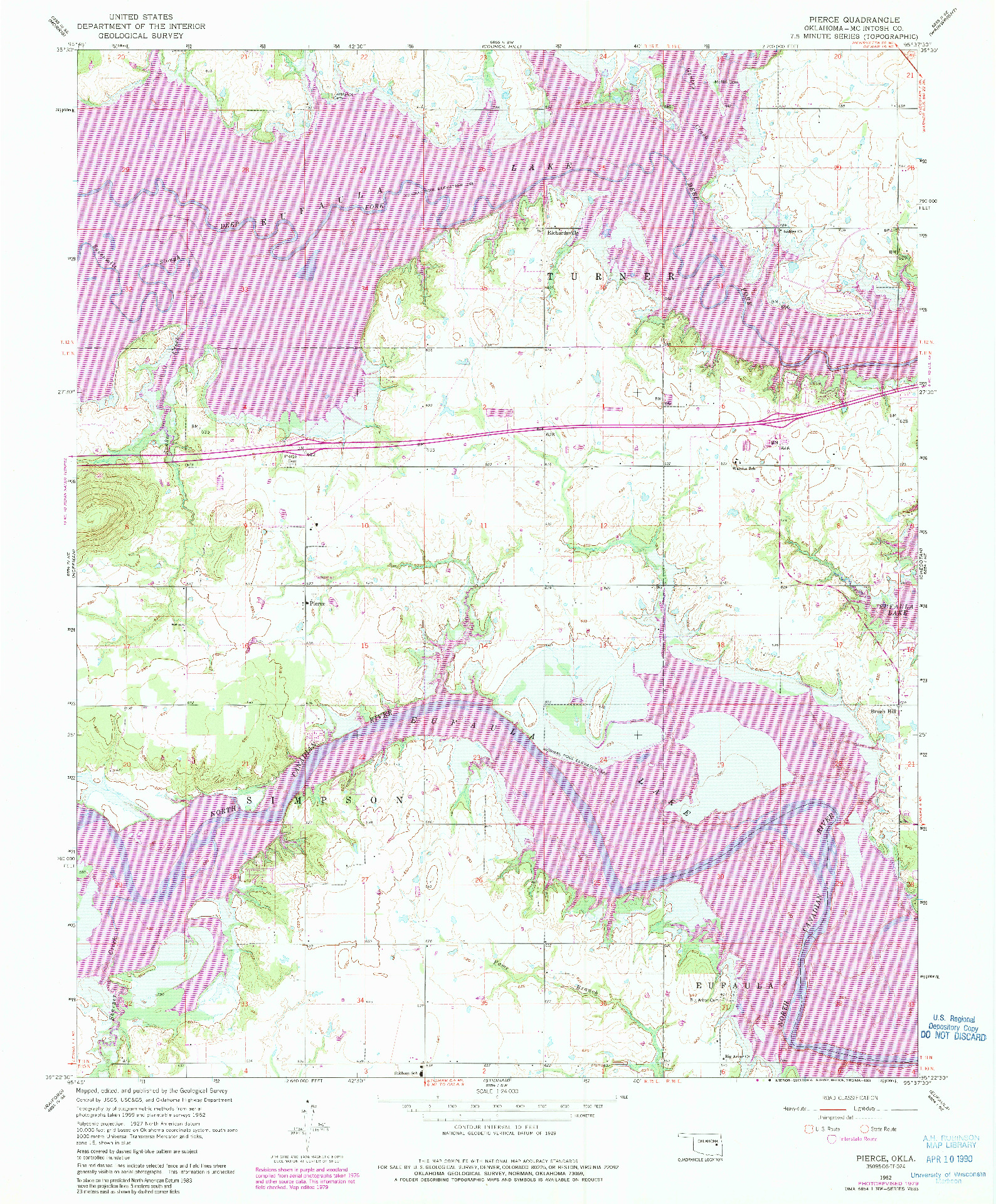 USGS 1:24000-SCALE QUADRANGLE FOR PIERCE, OK 1962