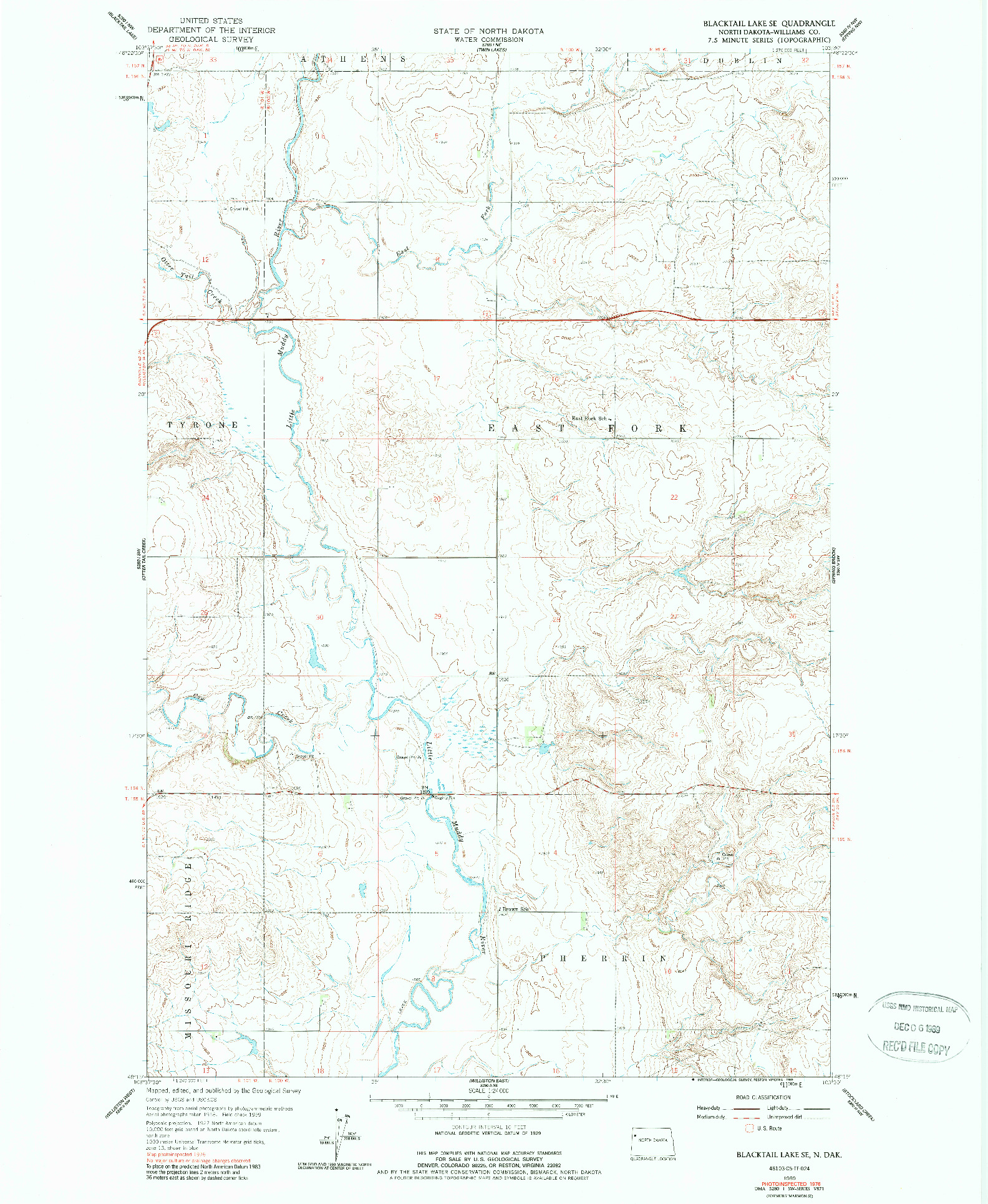 USGS 1:24000-SCALE QUADRANGLE FOR BLACKTAIL LAKE SE, ND 1959
