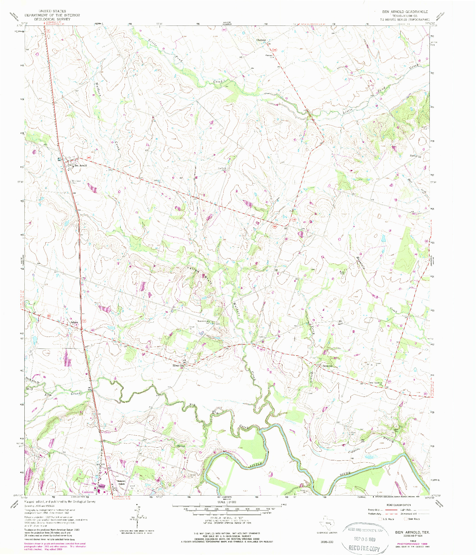 USGS 1:24000-SCALE QUADRANGLE FOR BEN ARNOLD, TX 1962