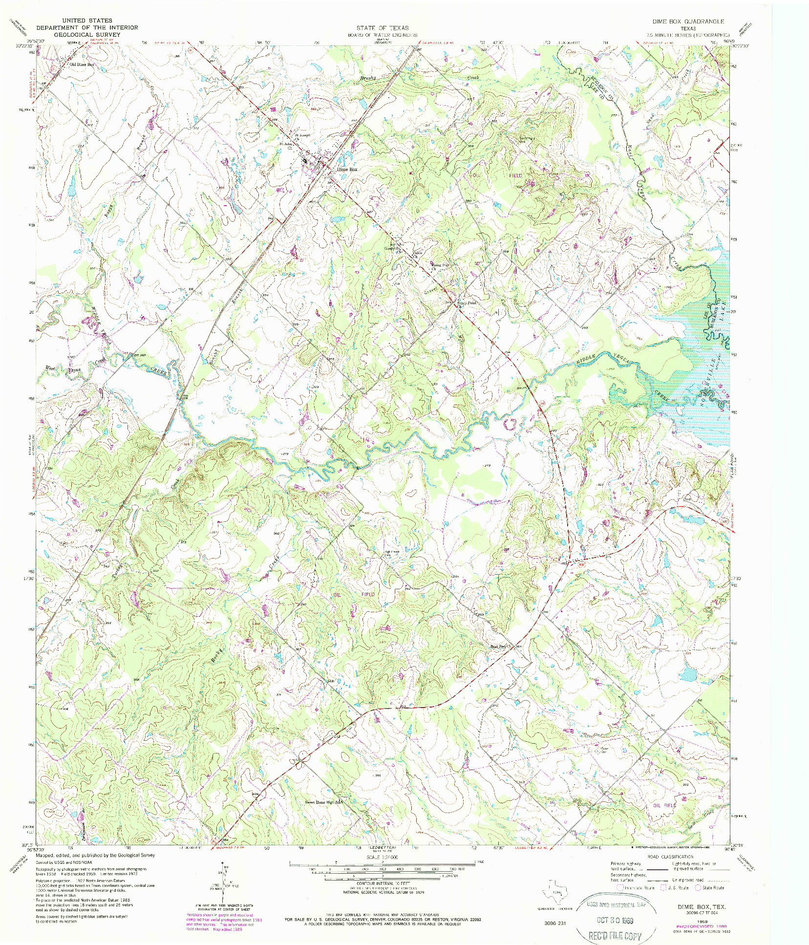 USGS 1:24000-SCALE QUADRANGLE FOR DIME BOX, TX 1959