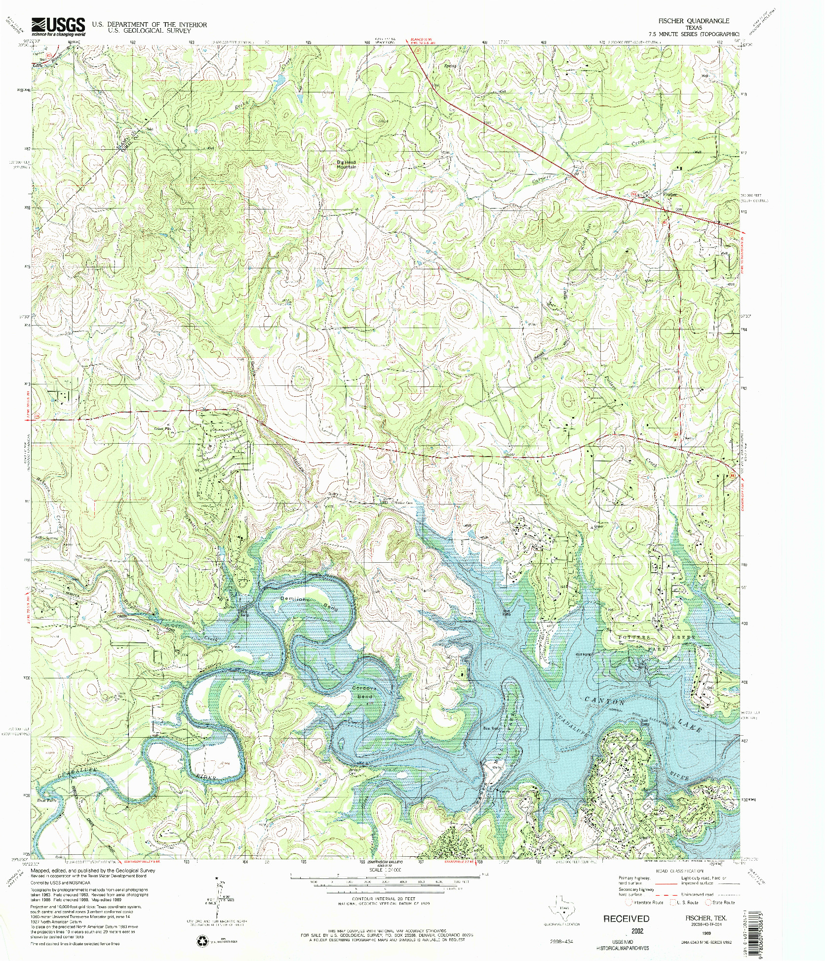 USGS 1:24000-SCALE QUADRANGLE FOR FISCHER, TX 1989