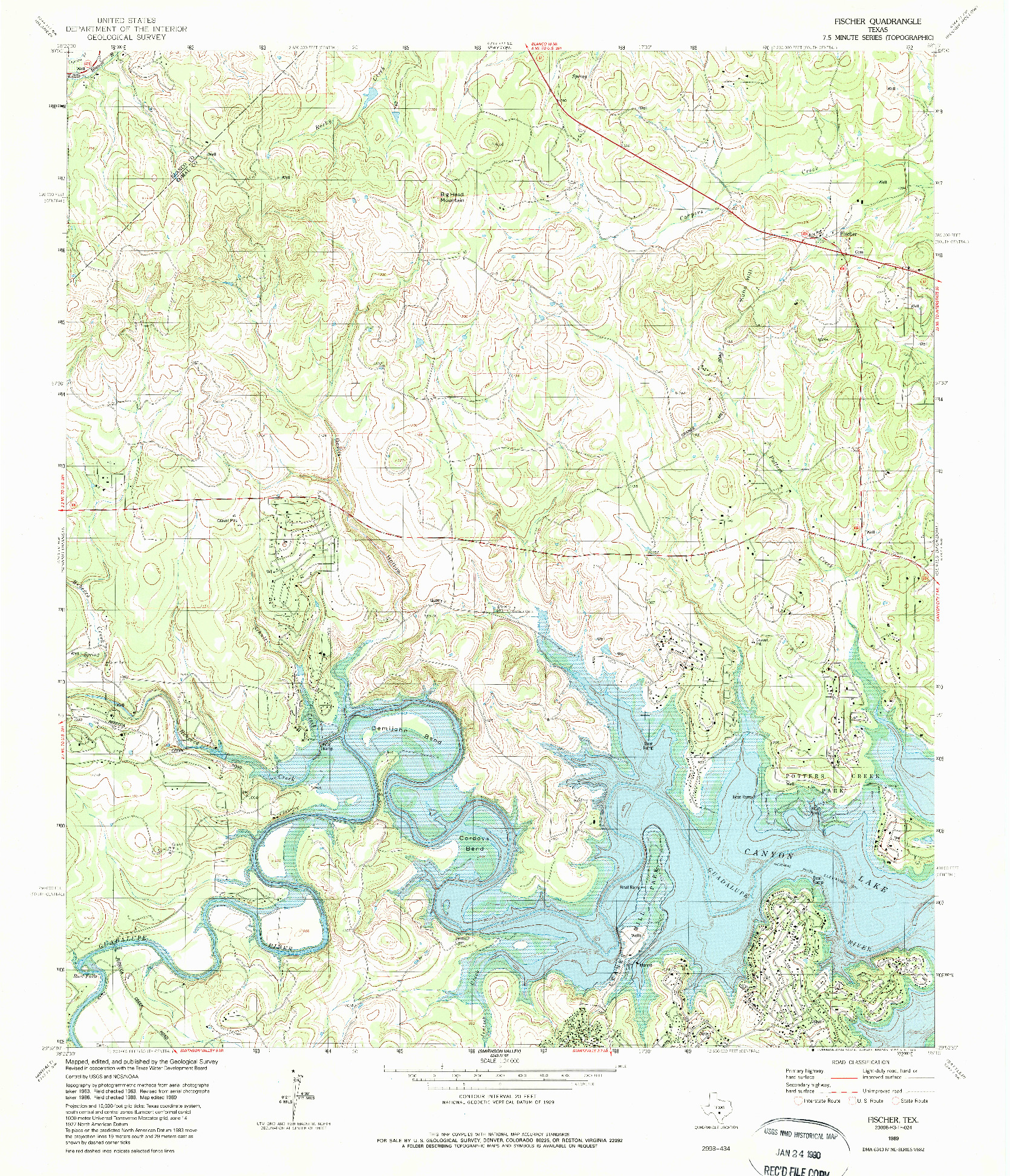 USGS 1:24000-SCALE QUADRANGLE FOR FISCHER, TX 1989