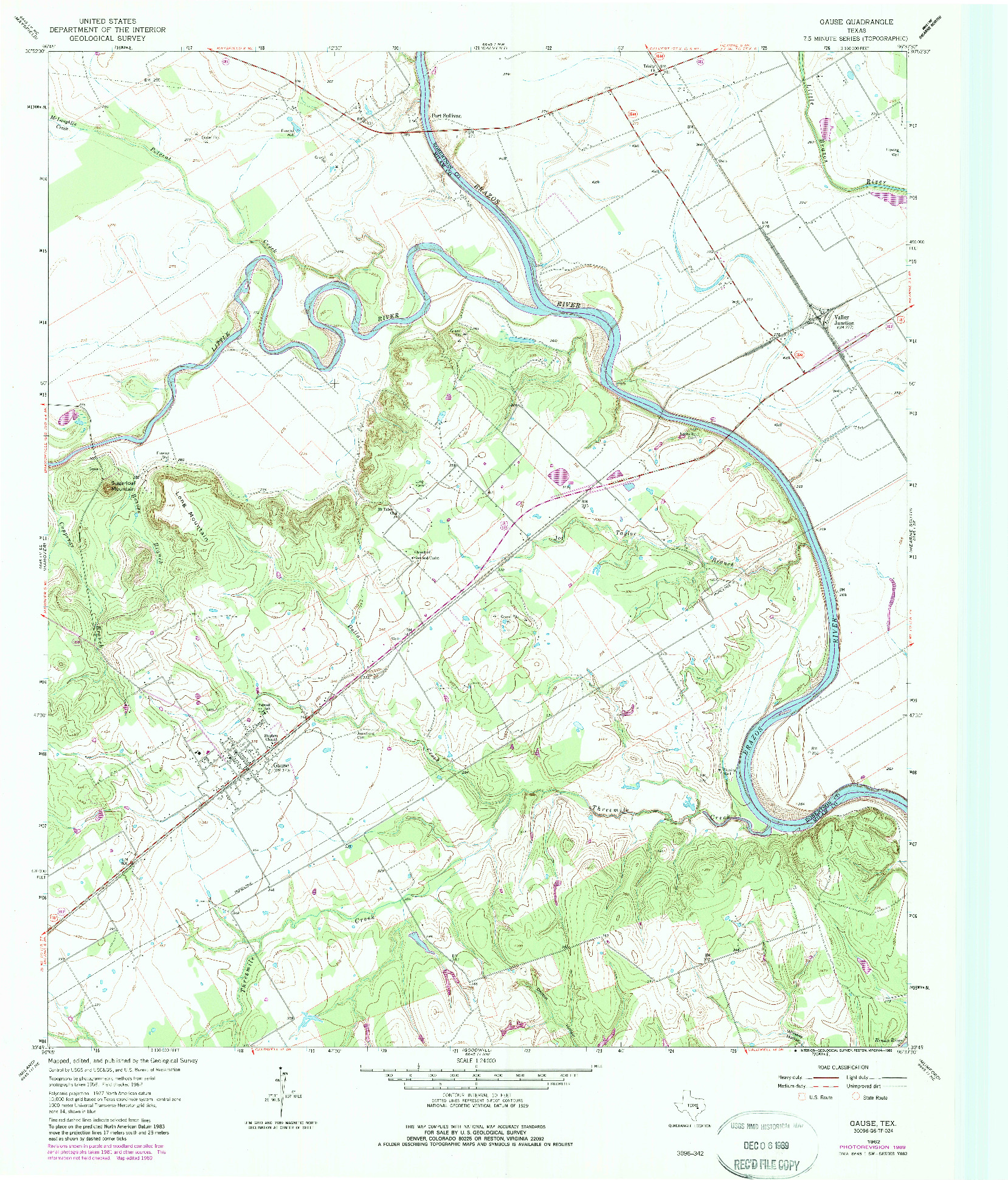 USGS 1:24000-SCALE QUADRANGLE FOR GAUSE, TX 1962