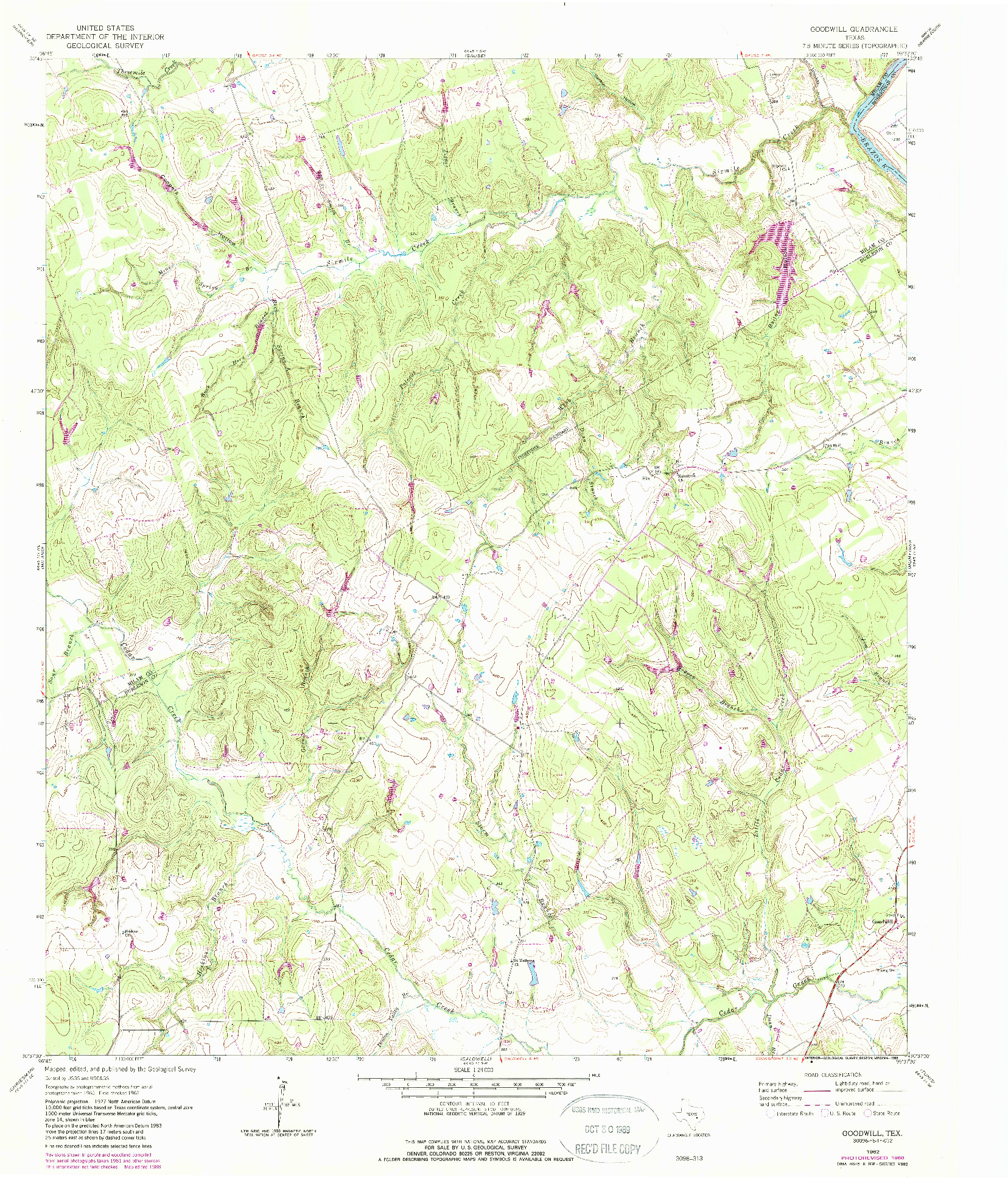 USGS 1:24000-SCALE QUADRANGLE FOR GOODWILL, TX 1962