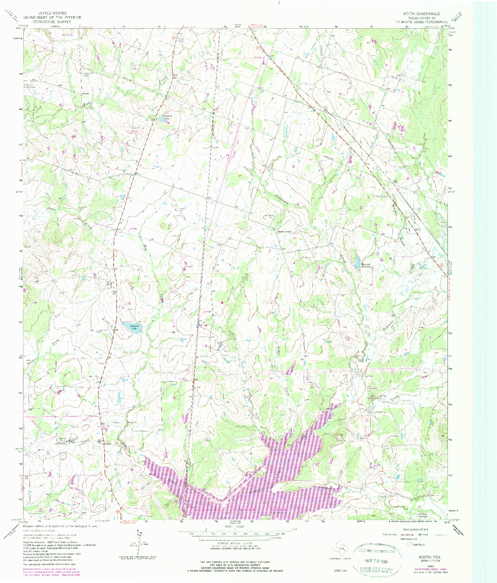 USGS 1:24000-SCALE QUADRANGLE FOR KEITH, TX 1962