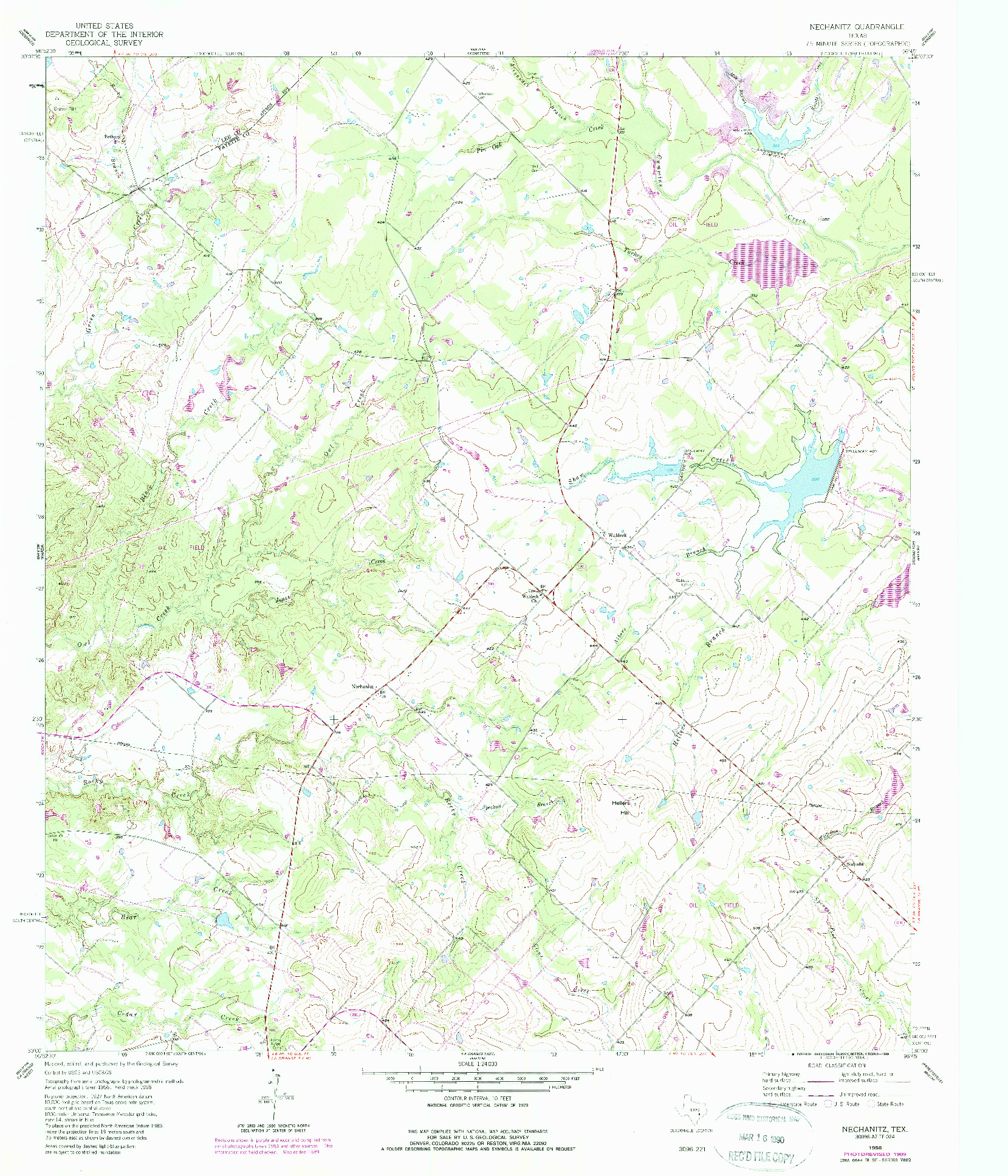 USGS 1:24000-SCALE QUADRANGLE FOR NECHANITZ, TX 1958
