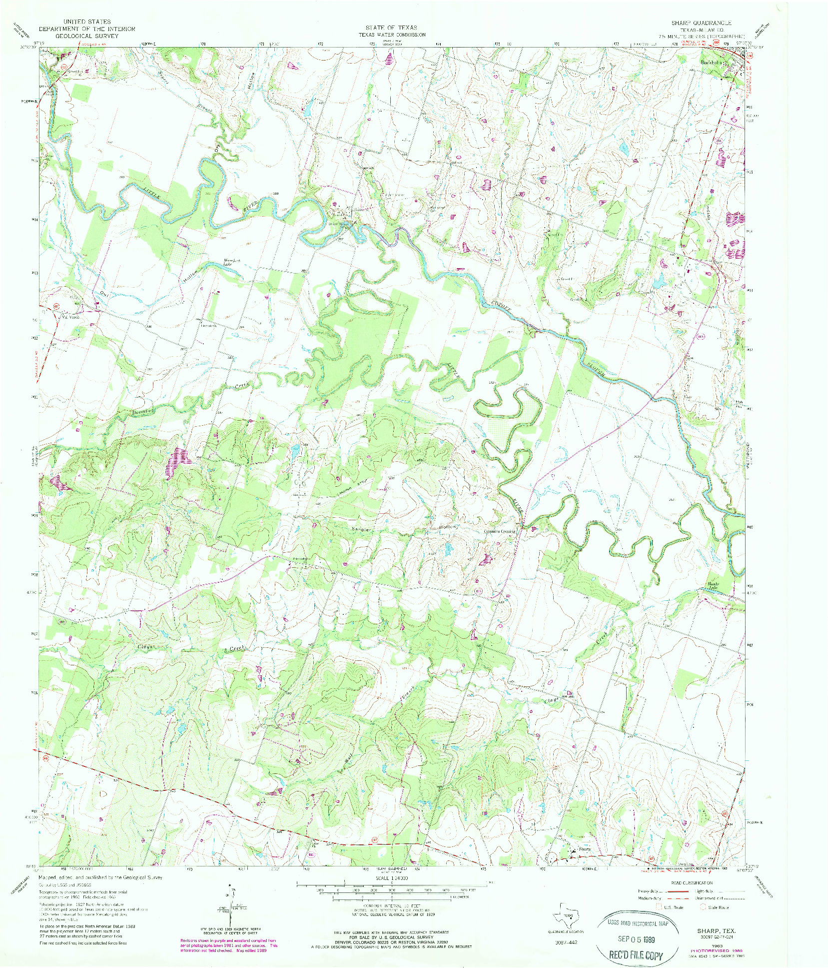 USGS 1:24000-SCALE QUADRANGLE FOR SHARP, TX 1963