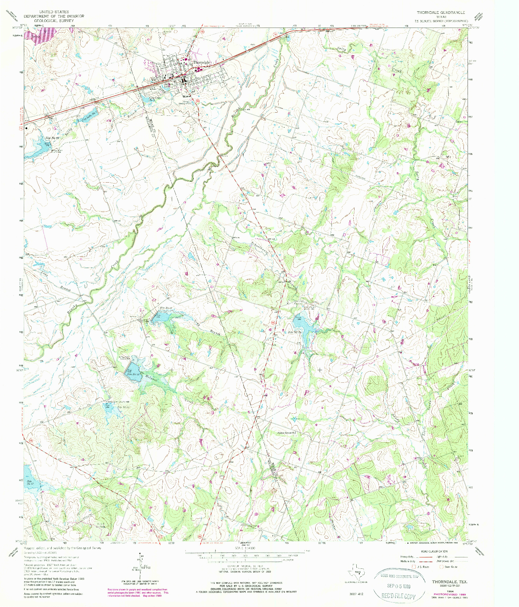 USGS 1:24000-SCALE QUADRANGLE FOR THORNDALE, TX 1964