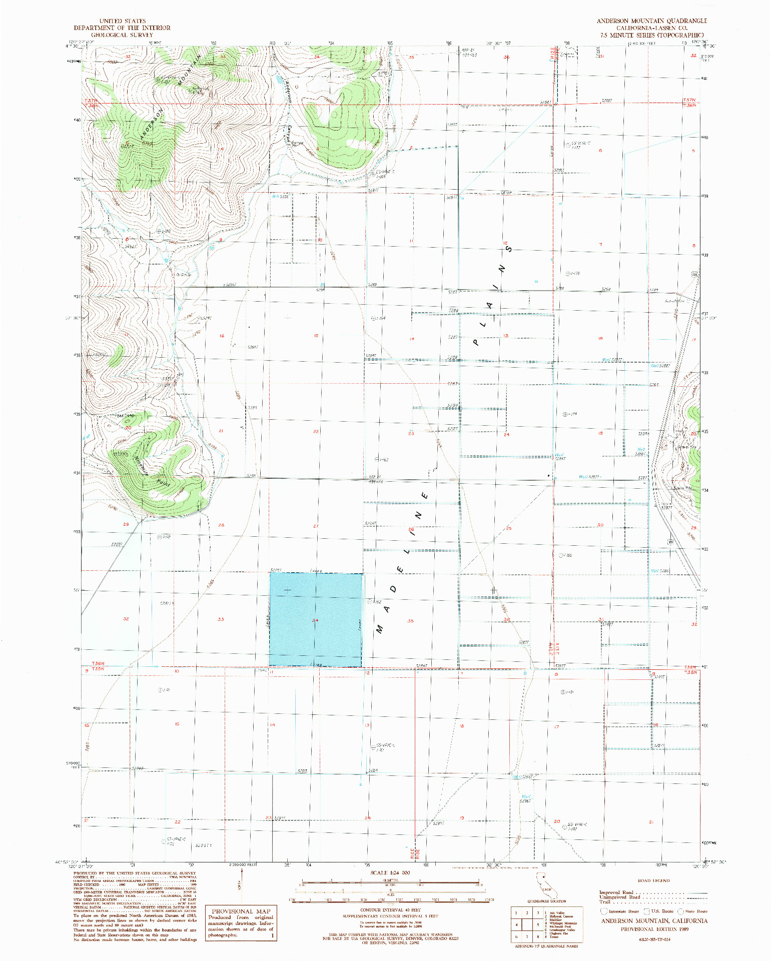 USGS 1:24000-SCALE QUADRANGLE FOR ANDERSON MOUNTAIN, CA 1989