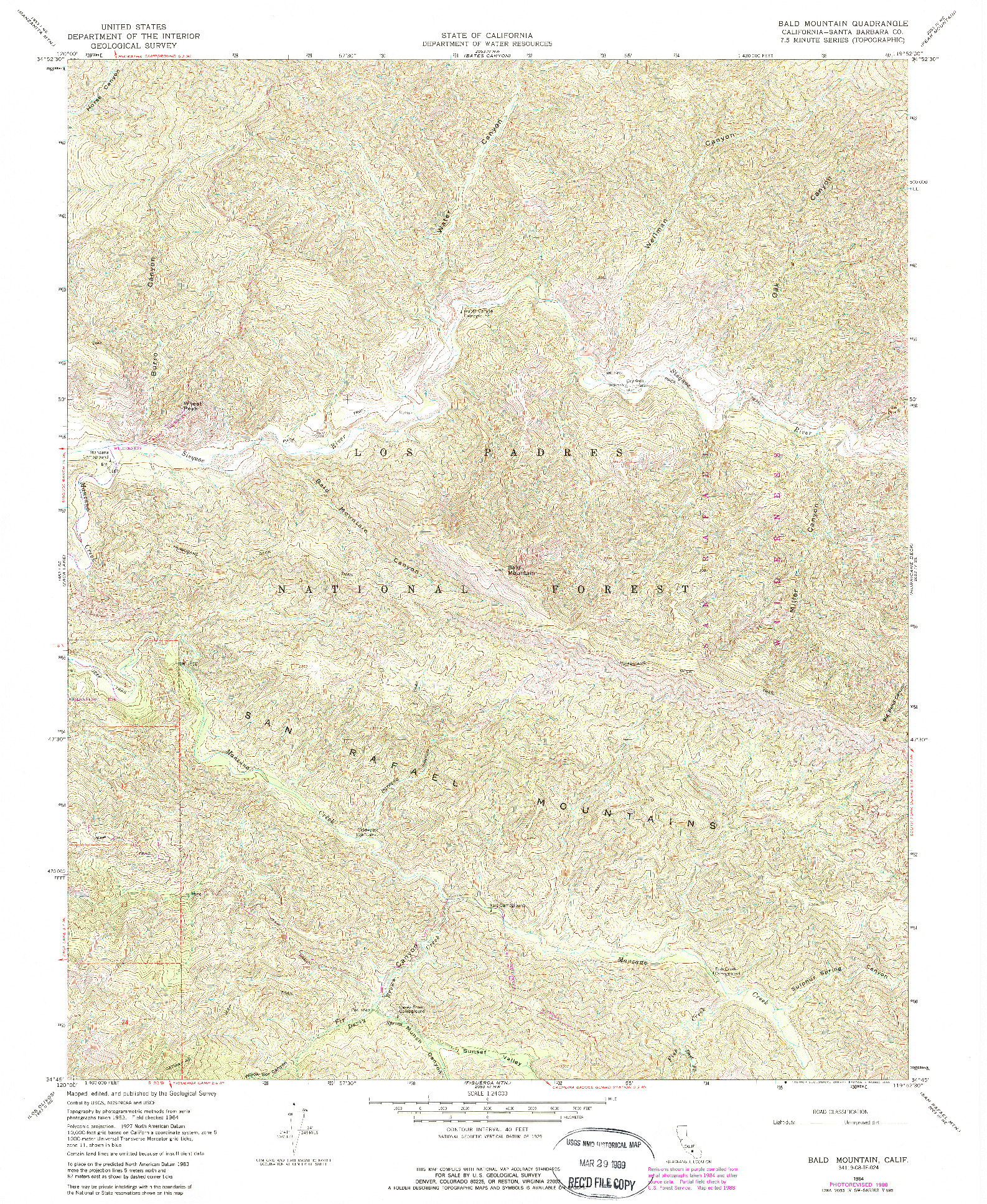 USGS 1:24000-SCALE QUADRANGLE FOR BALD MOUNTAIN, CA 1964