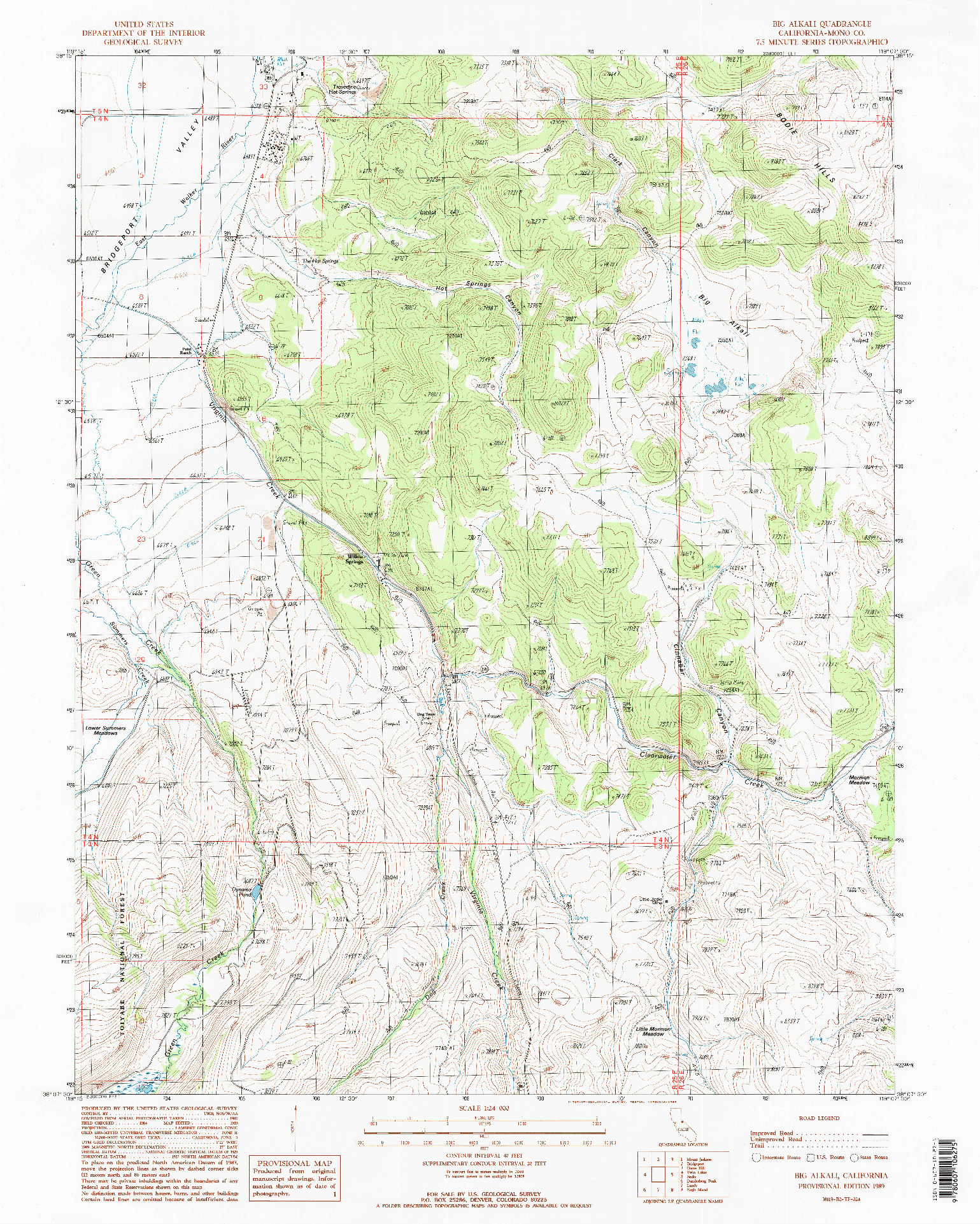 USGS 1:24000-SCALE QUADRANGLE FOR BIG ALKALI, CA 1989