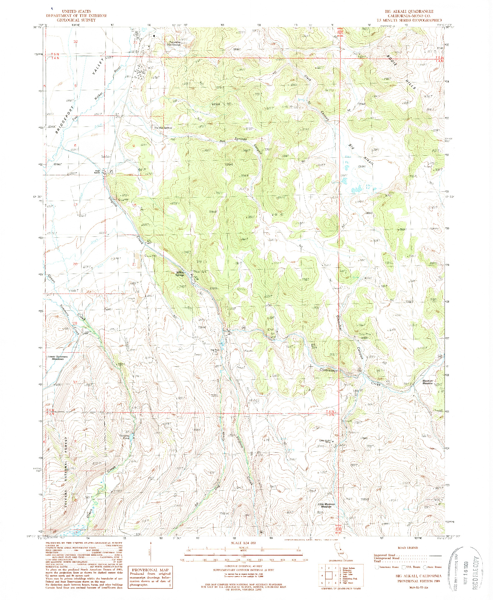 USGS 1:24000-SCALE QUADRANGLE FOR BIG ALKALI, CA 1989