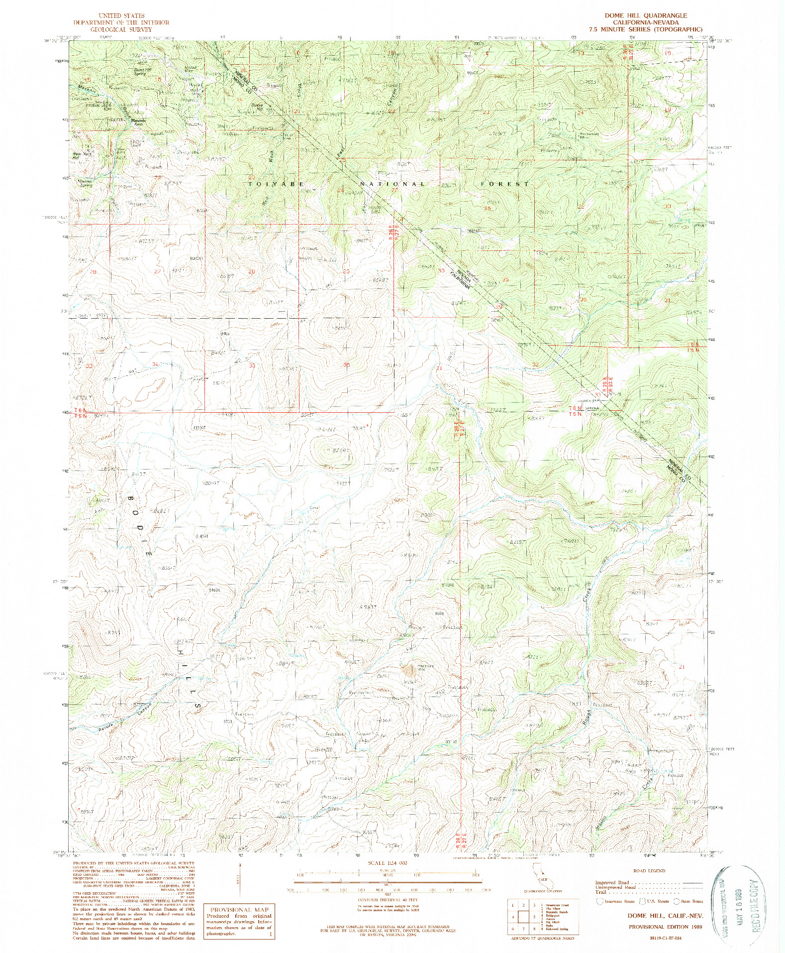 USGS 1:24000-SCALE QUADRANGLE FOR DOME HILL, CA 1989