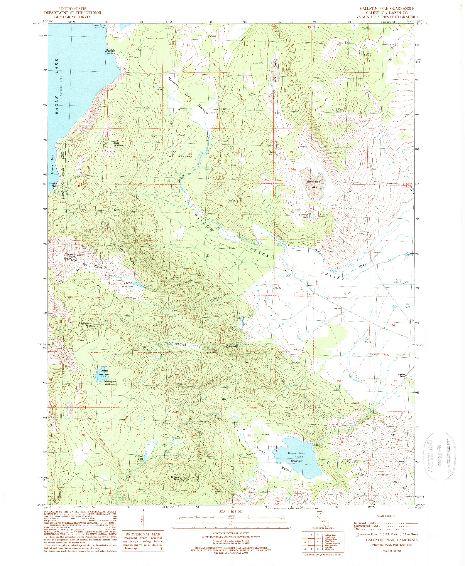 USGS 1:24000-SCALE QUADRANGLE FOR GALLATIN PEAK, CA 1989