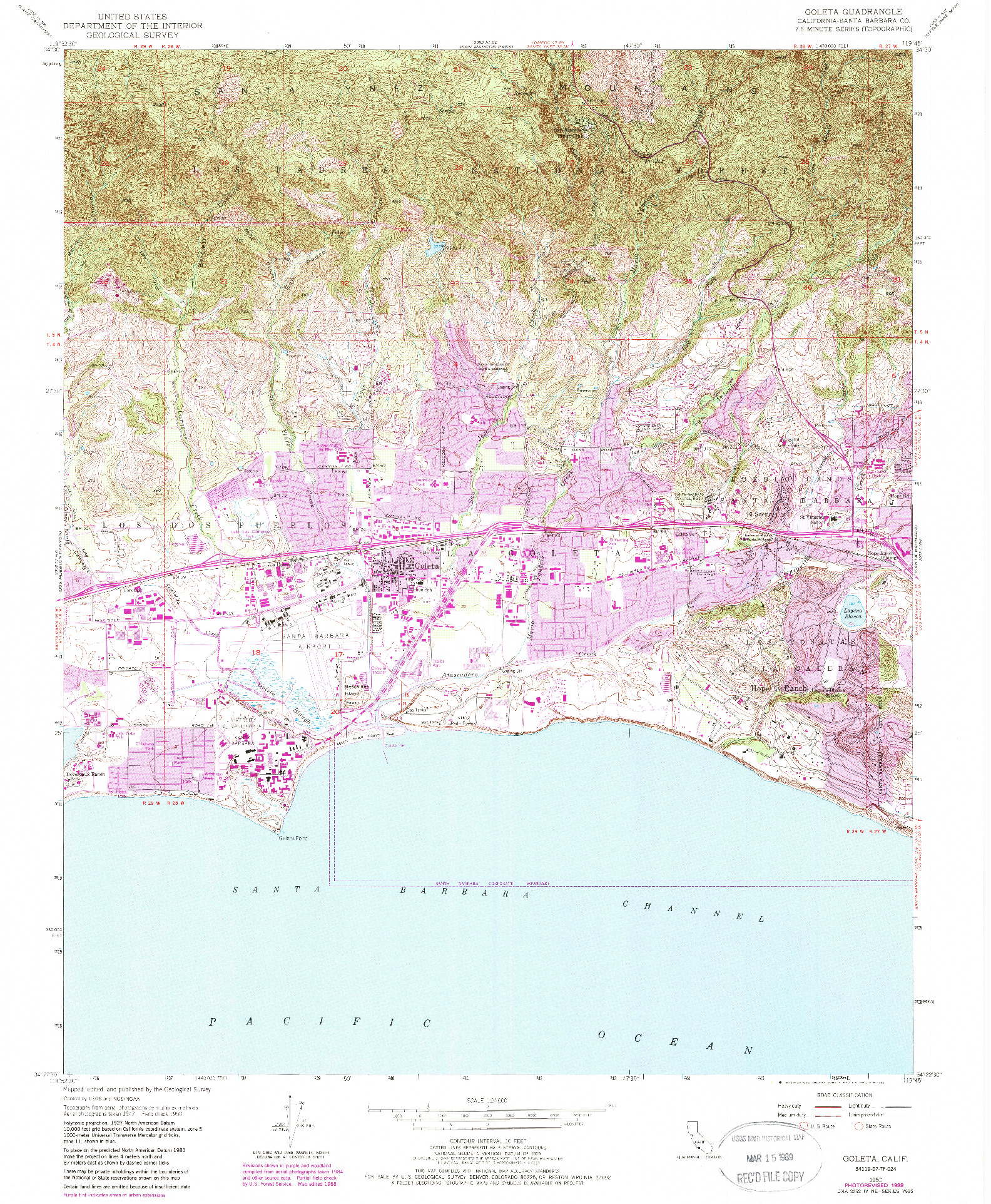 USGS 1:24000-SCALE QUADRANGLE FOR GOLETA, CA 1950