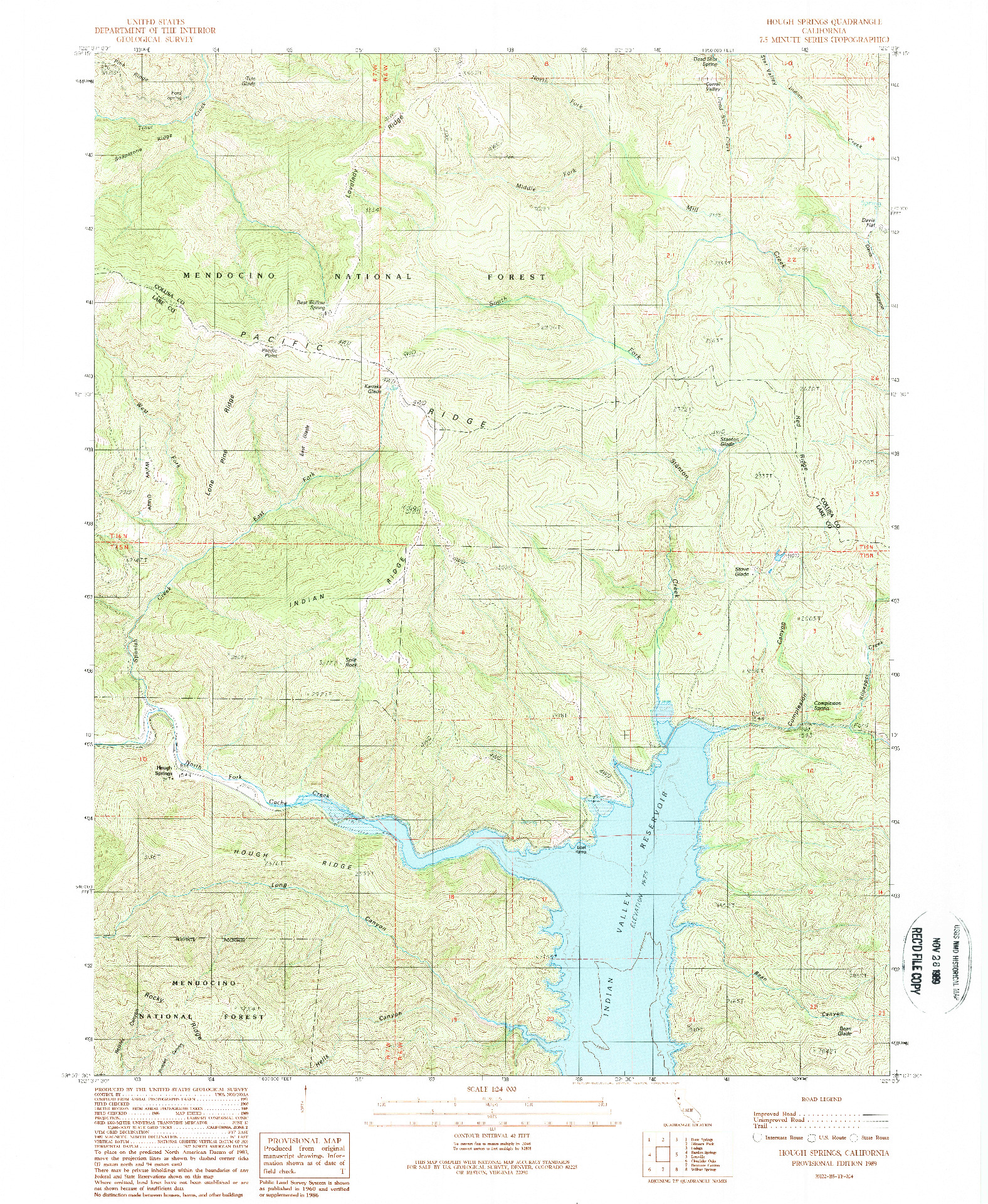 USGS 1:24000-SCALE QUADRANGLE FOR HOUGH SPRINGS, CA 1989