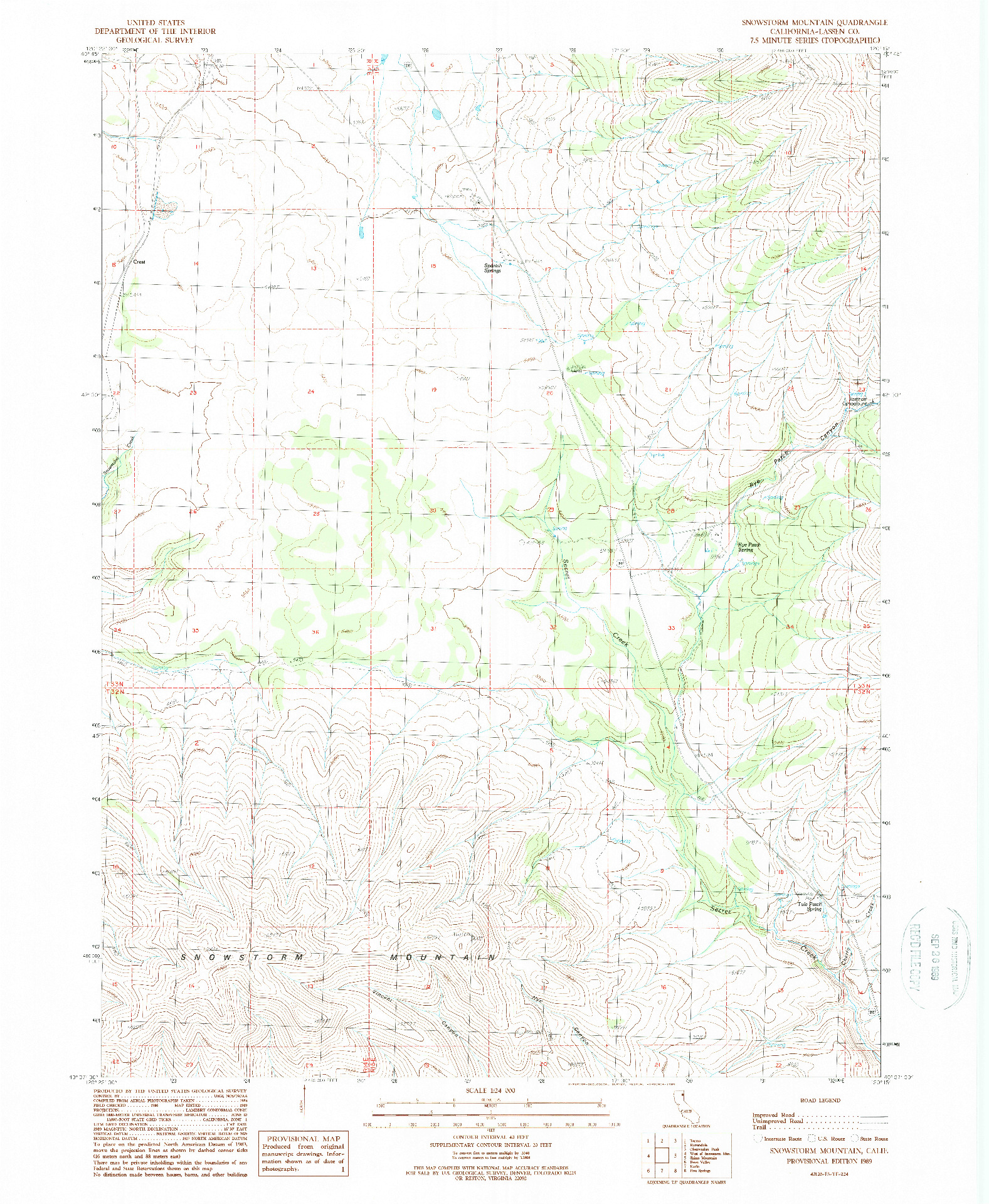 USGS 1:24000-SCALE QUADRANGLE FOR SNOWSTORM MOUNTAIN, CA 1989