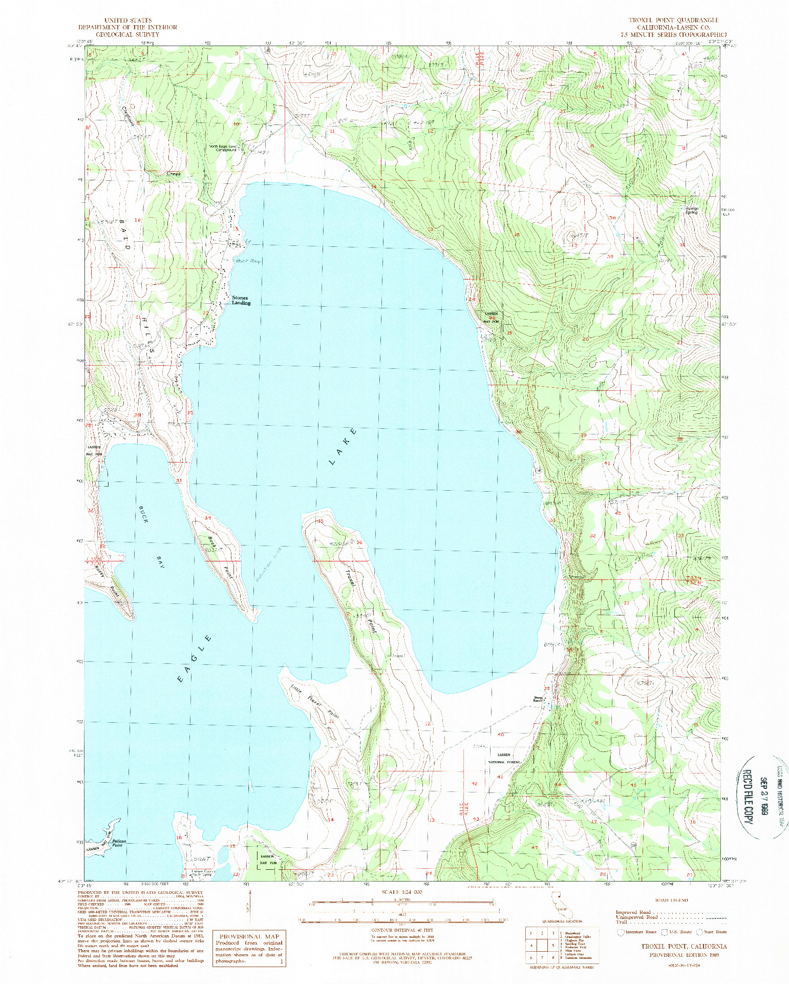 USGS 1:24000-SCALE QUADRANGLE FOR TROXEL POINT, CA 1989