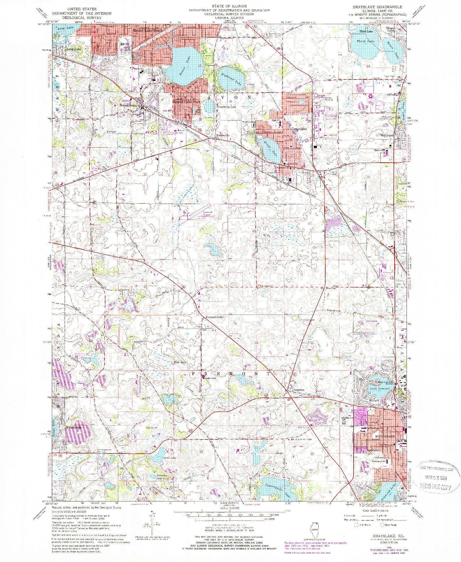 USGS 1:24000-SCALE QUADRANGLE FOR GRAYSLAKE, IL 1960