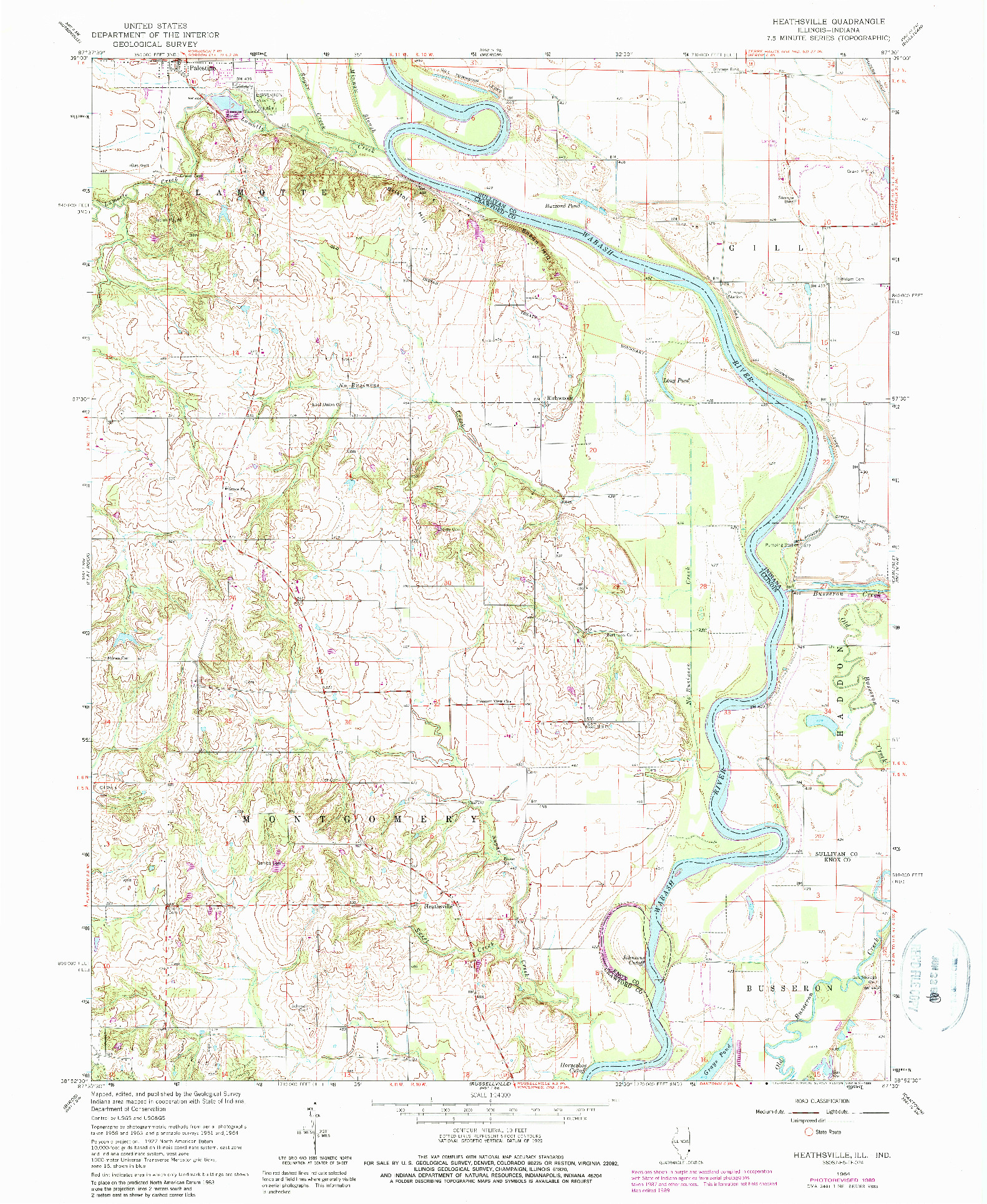 USGS 1:24000-SCALE QUADRANGLE FOR HEATHSVILLE, IL 1964