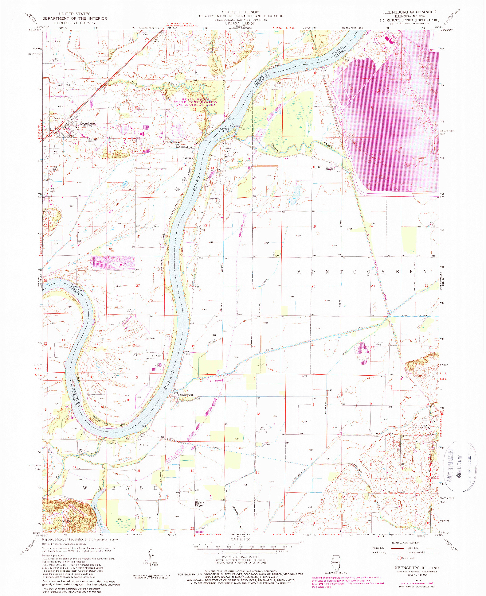 USGS 1:24000-SCALE QUADRANGLE FOR KEENSBURG, IL 1959