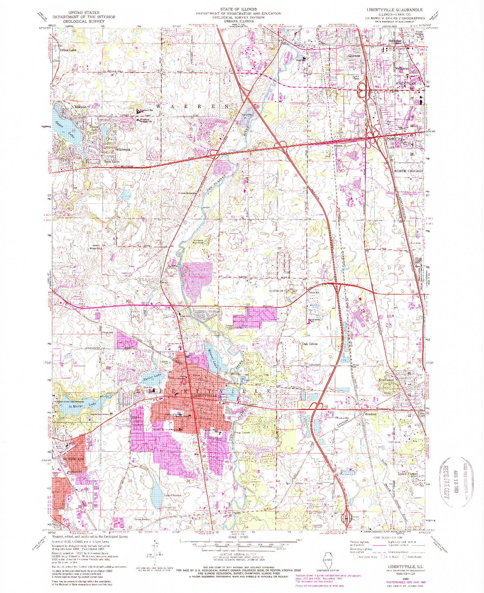 USGS 1:24000-SCALE QUADRANGLE FOR LIBERTYVILLE, IL 1960