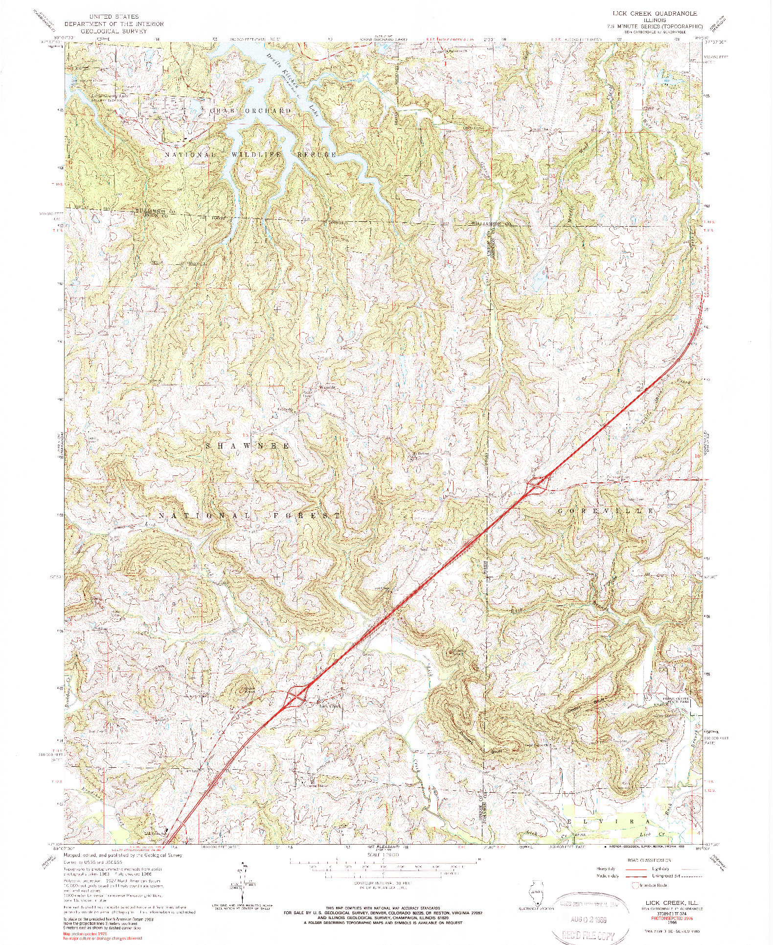 USGS 1:24000-SCALE QUADRANGLE FOR LICK CREEK, IL 1966