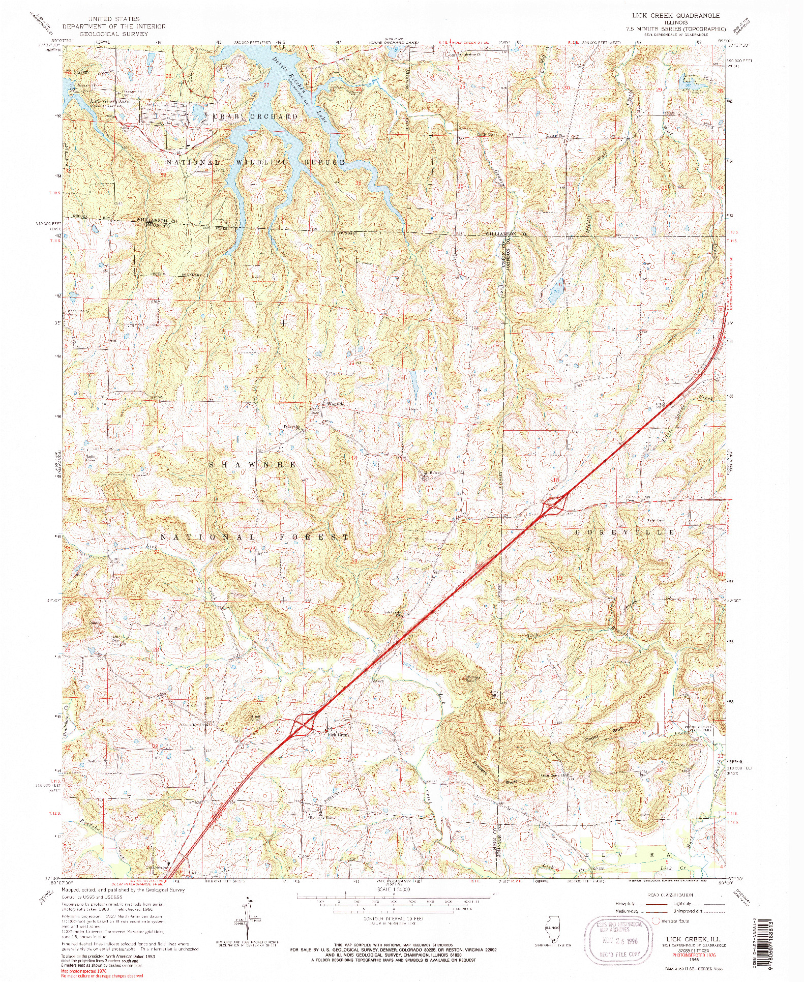 USGS 1:24000-SCALE QUADRANGLE FOR LICK CREEK, IL 1966