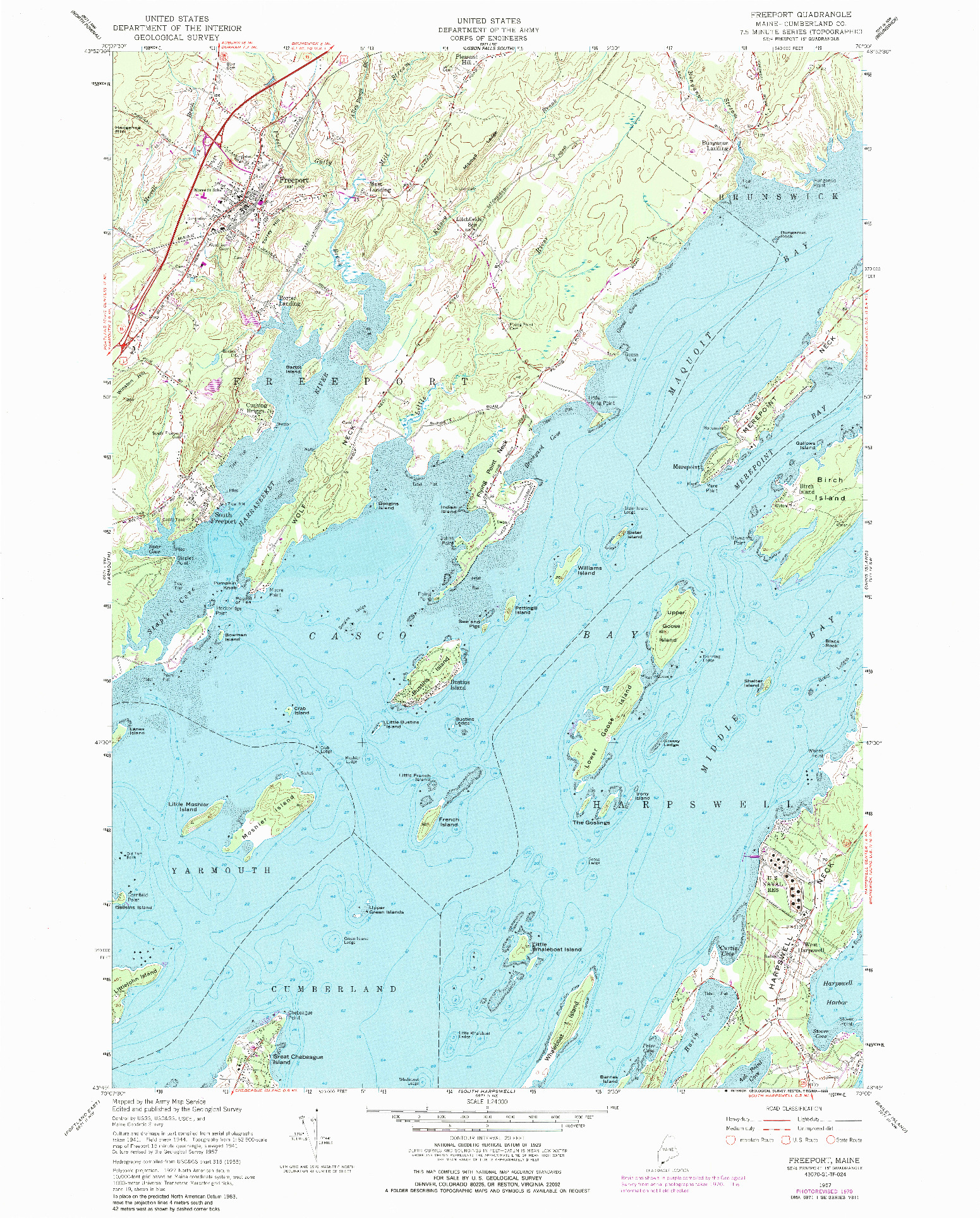 USGS 1:24000-SCALE QUADRANGLE FOR FREEPORT, ME 1957