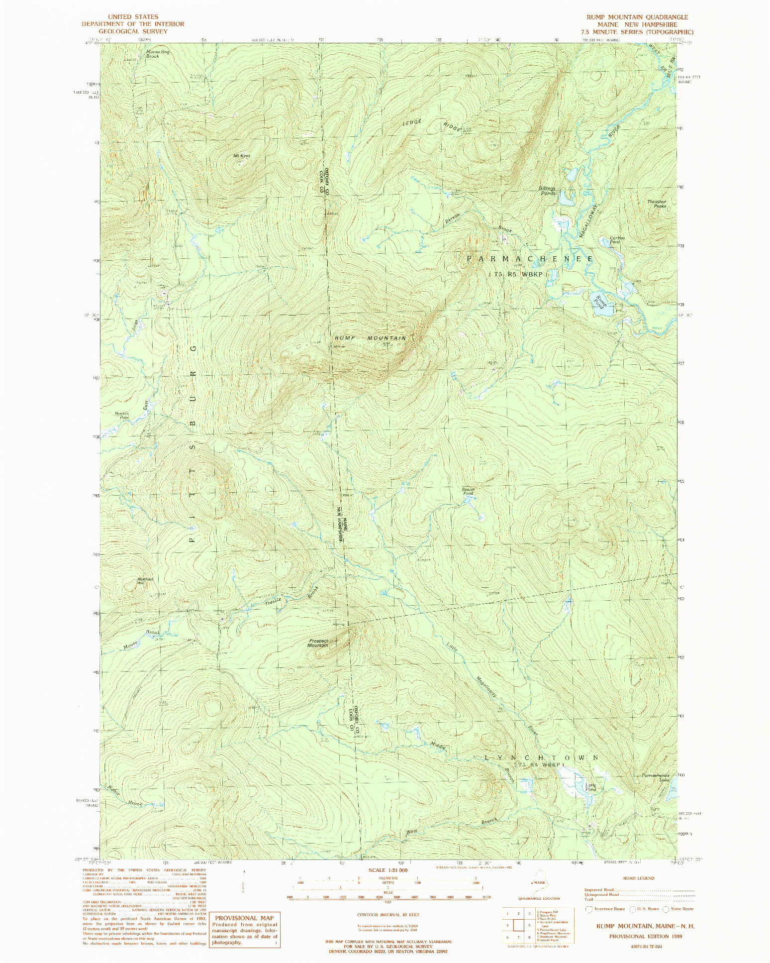 USGS 1:24000-SCALE QUADRANGLE FOR RUMP MOUNTAIN, ME 1989