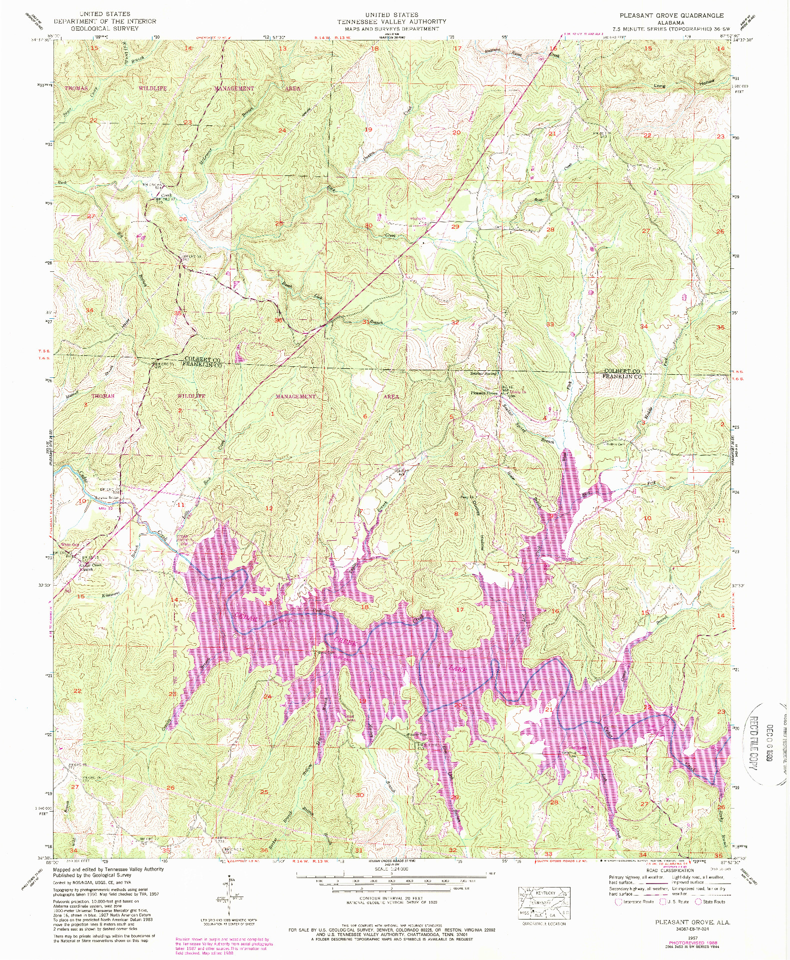 USGS 1:24000-SCALE QUADRANGLE FOR PLEASANT GROVE, AL 1957