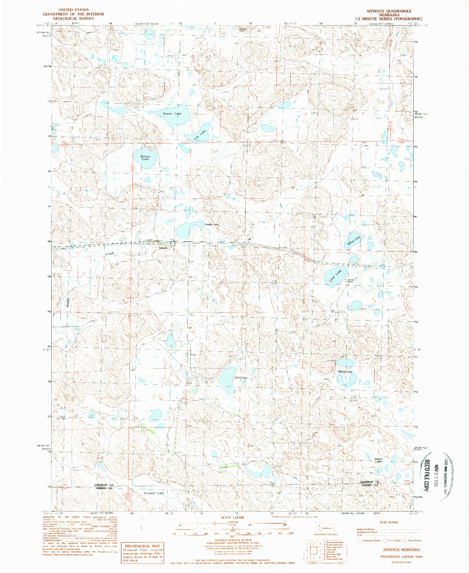 USGS 1:24000-SCALE QUADRANGLE FOR ANTIOCH, NE 1989