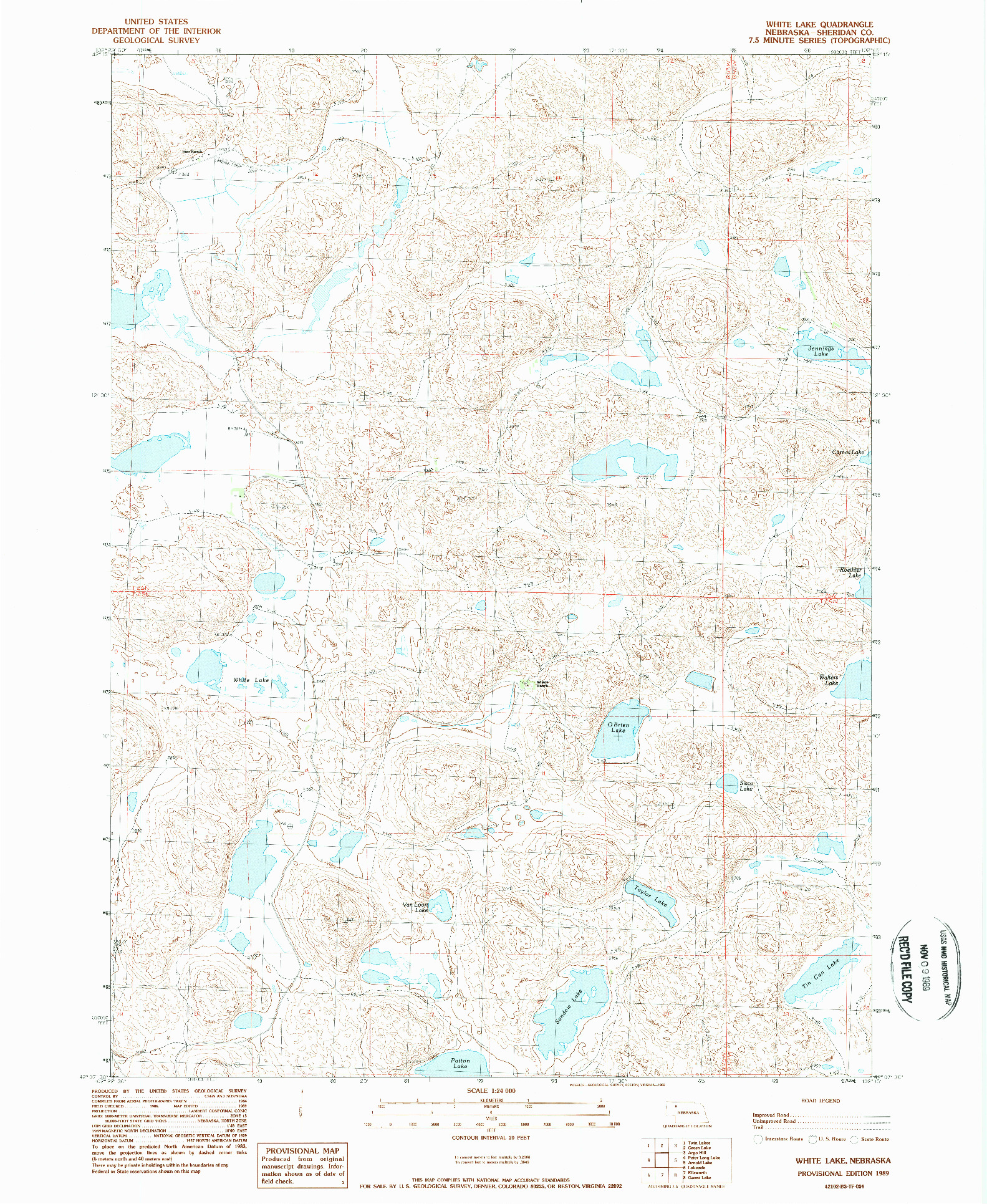 USGS 1:24000-SCALE QUADRANGLE FOR WHITE LAKE, NE 1989