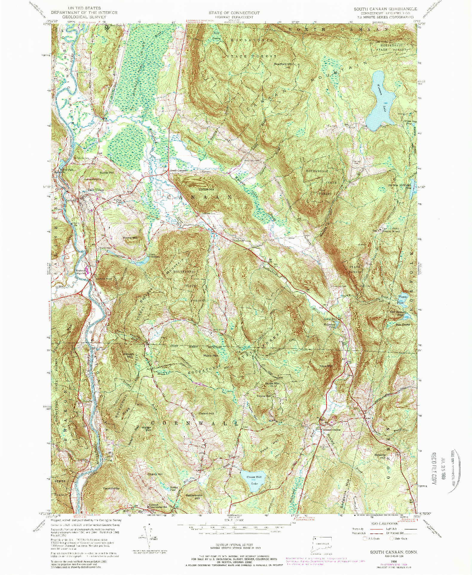 USGS 1:24000-SCALE QUADRANGLE FOR SOUTH CANAAN, CT 1956