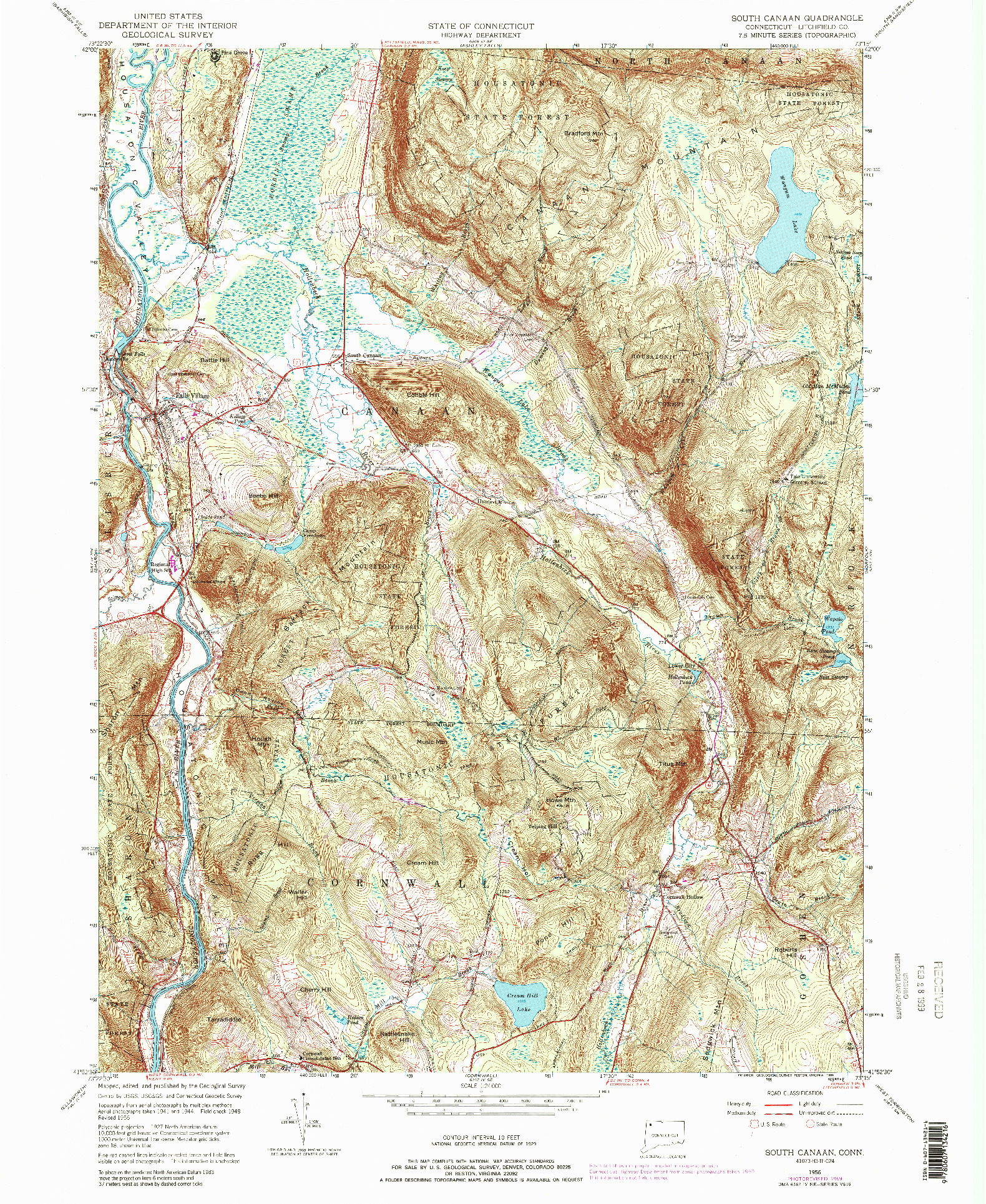 USGS 1:24000-SCALE QUADRANGLE FOR SOUTH CANAAN, CT 1956