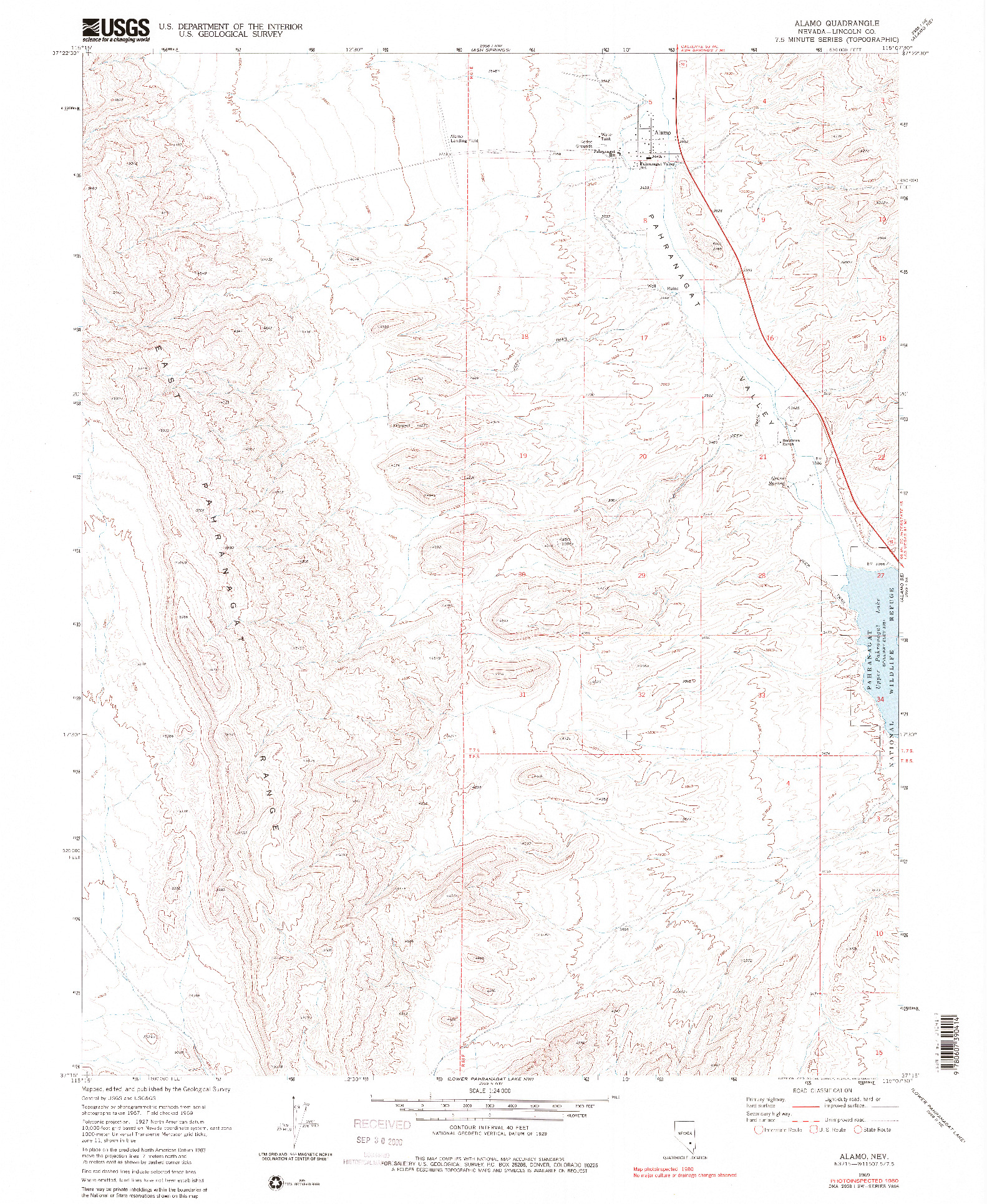 USGS 1:24000-SCALE QUADRANGLE FOR ALAMO, NV 1980