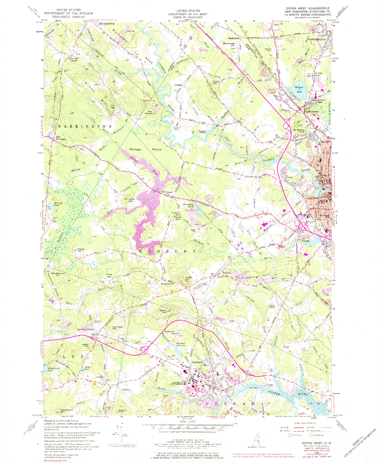 USGS 1:24000-SCALE QUADRANGLE FOR DOVER WEST, NH 1956