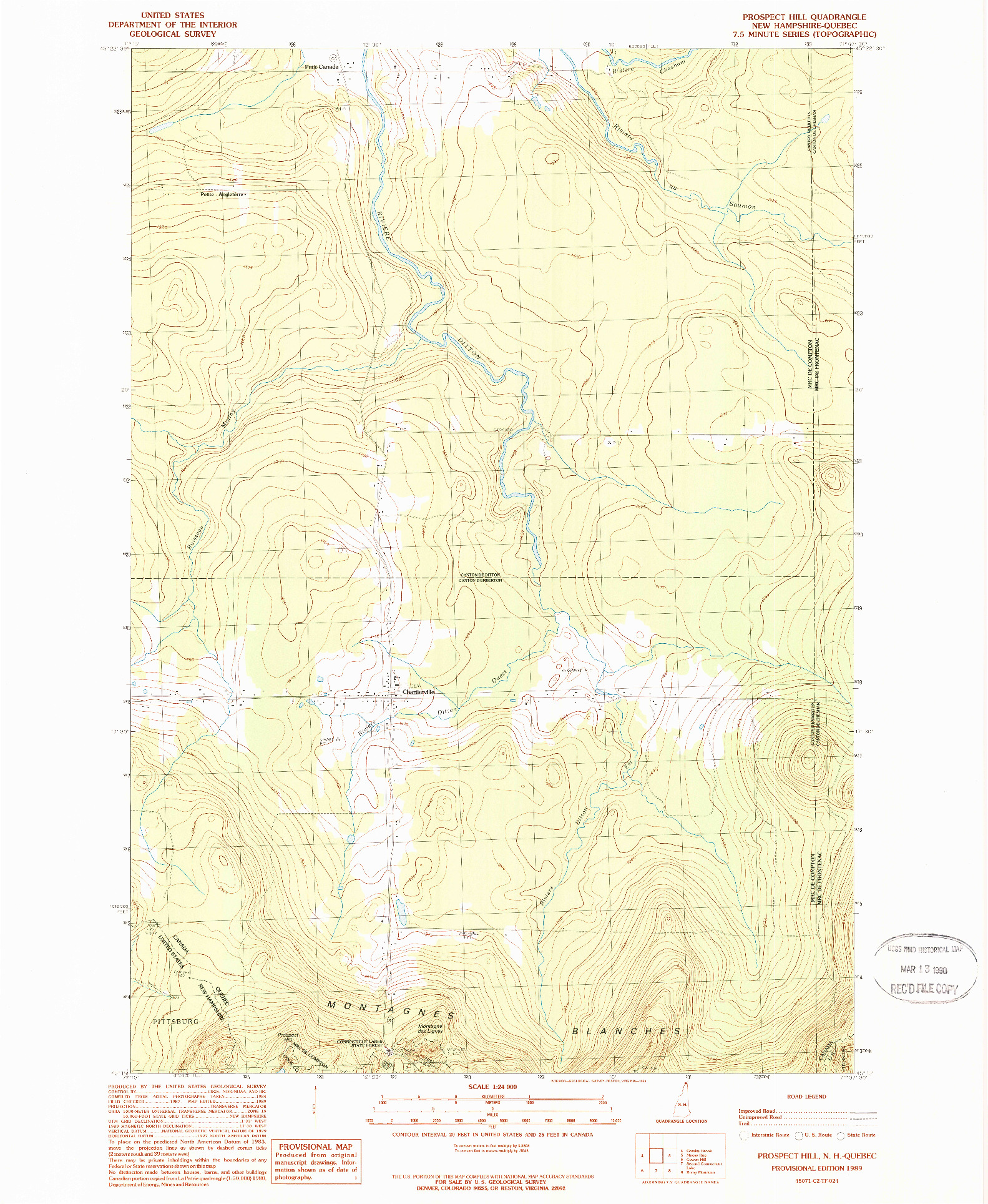 USGS 1:24000-SCALE QUADRANGLE FOR PROSPECT HILL, NH 1989