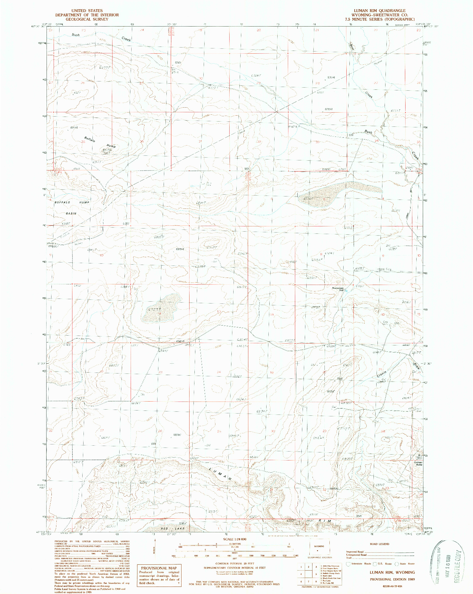 USGS 1:24000-SCALE QUADRANGLE FOR LUMAN RIM, WY 1989