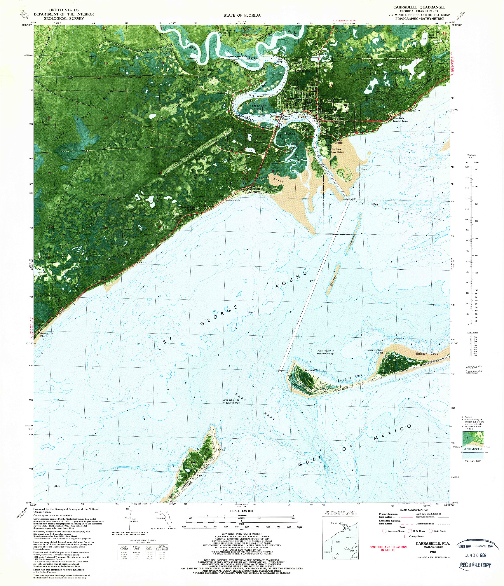 USGS 1:24000-SCALE QUADRANGLE FOR CARRABELLE, FL 1981
